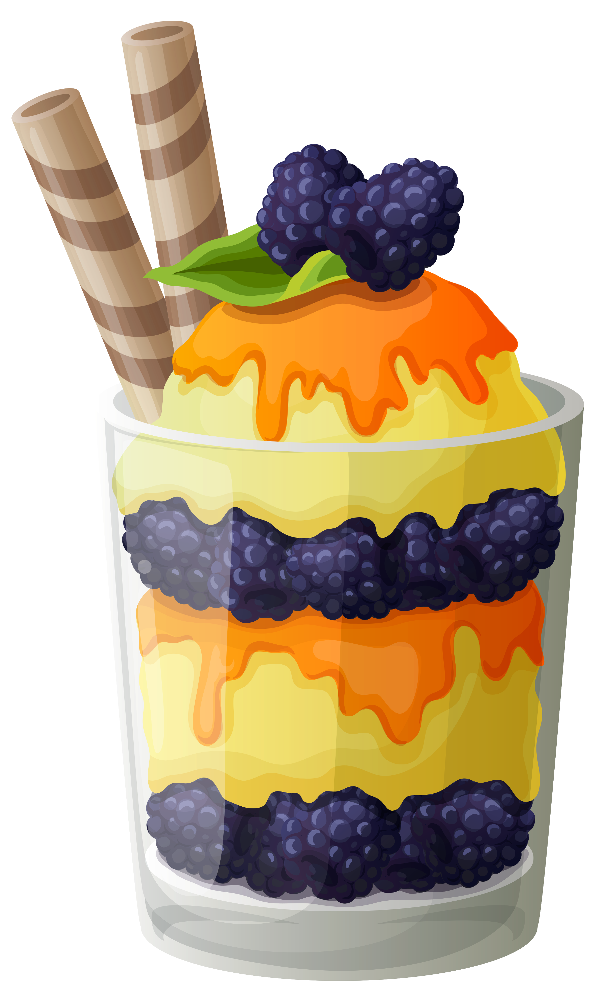 Download Ice Cream Cup with Blackberry PNG Clipart | Gallery ...