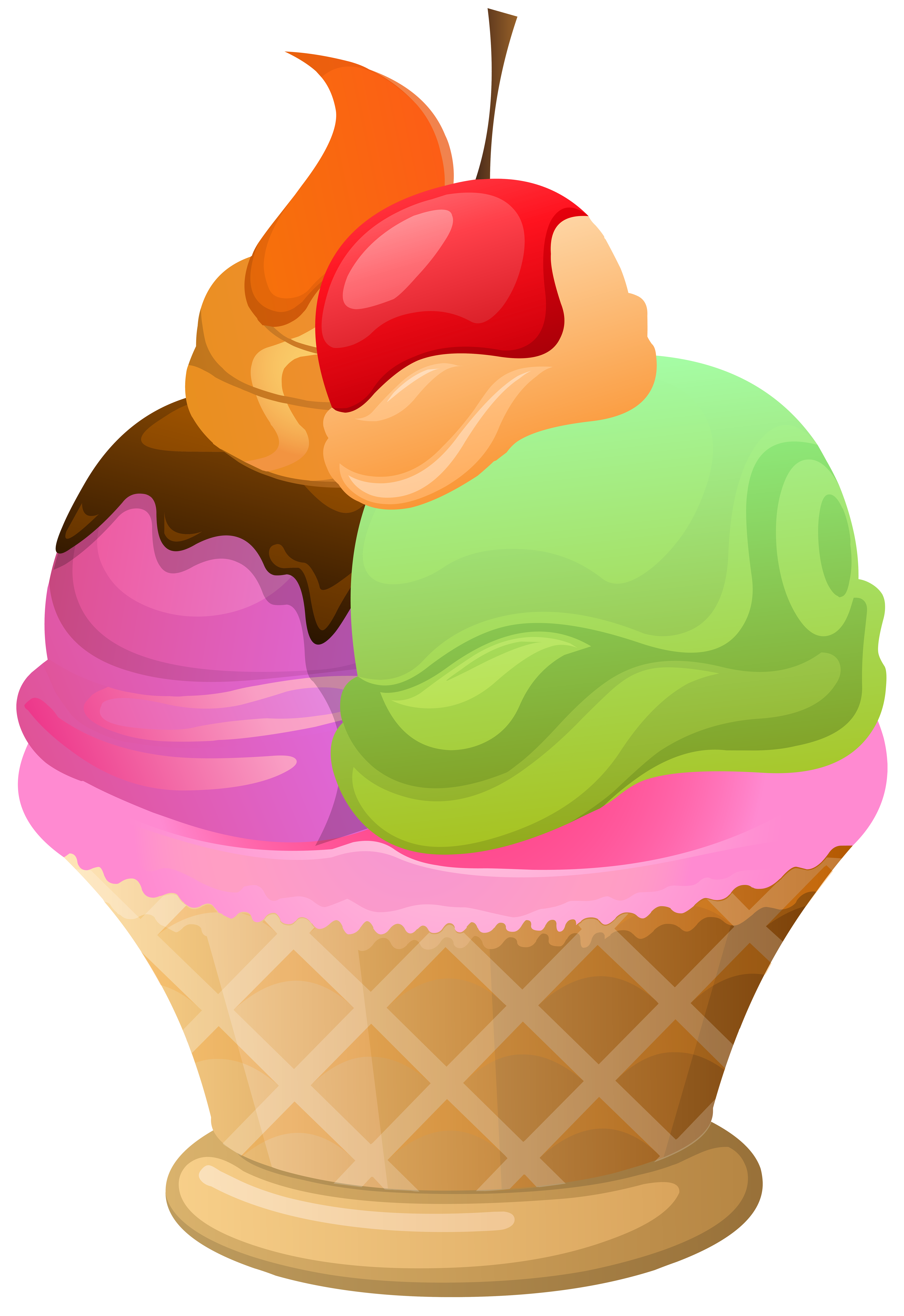 Ice Cream Waffle Basket PNG Transparent Clip Art Image ...