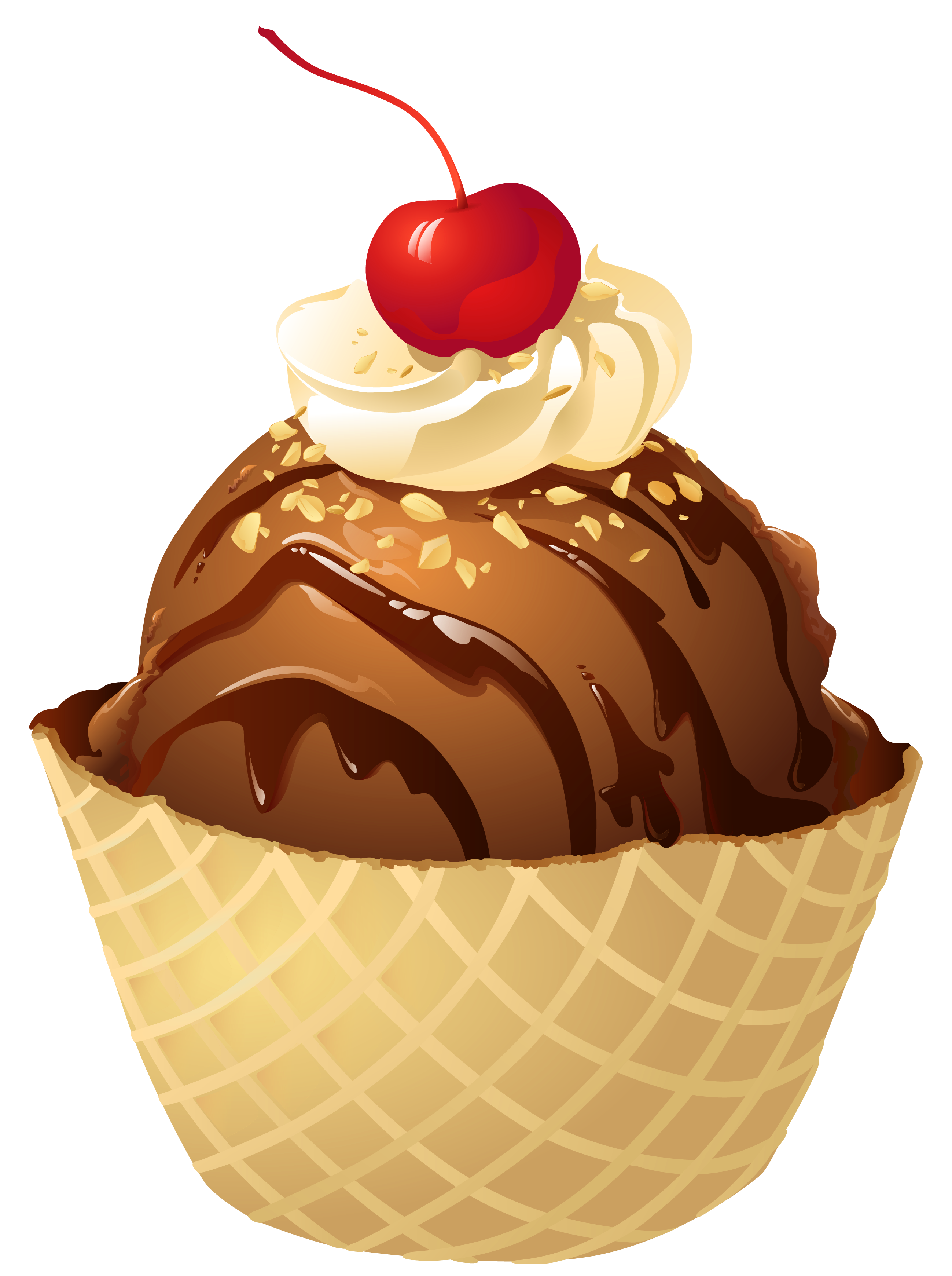 Transparent Chocolate Ice Cream Waffle Bowl PNG Picture | Gallery Yopriceville - High-Quality ...
