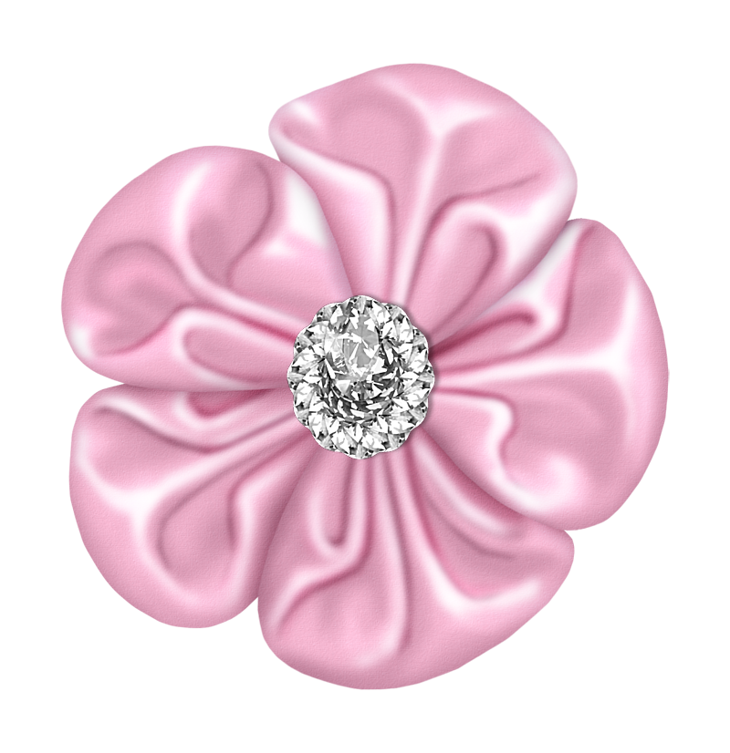 Light Pink Flower Bow with Diamond | Gallery Yopriceville - High