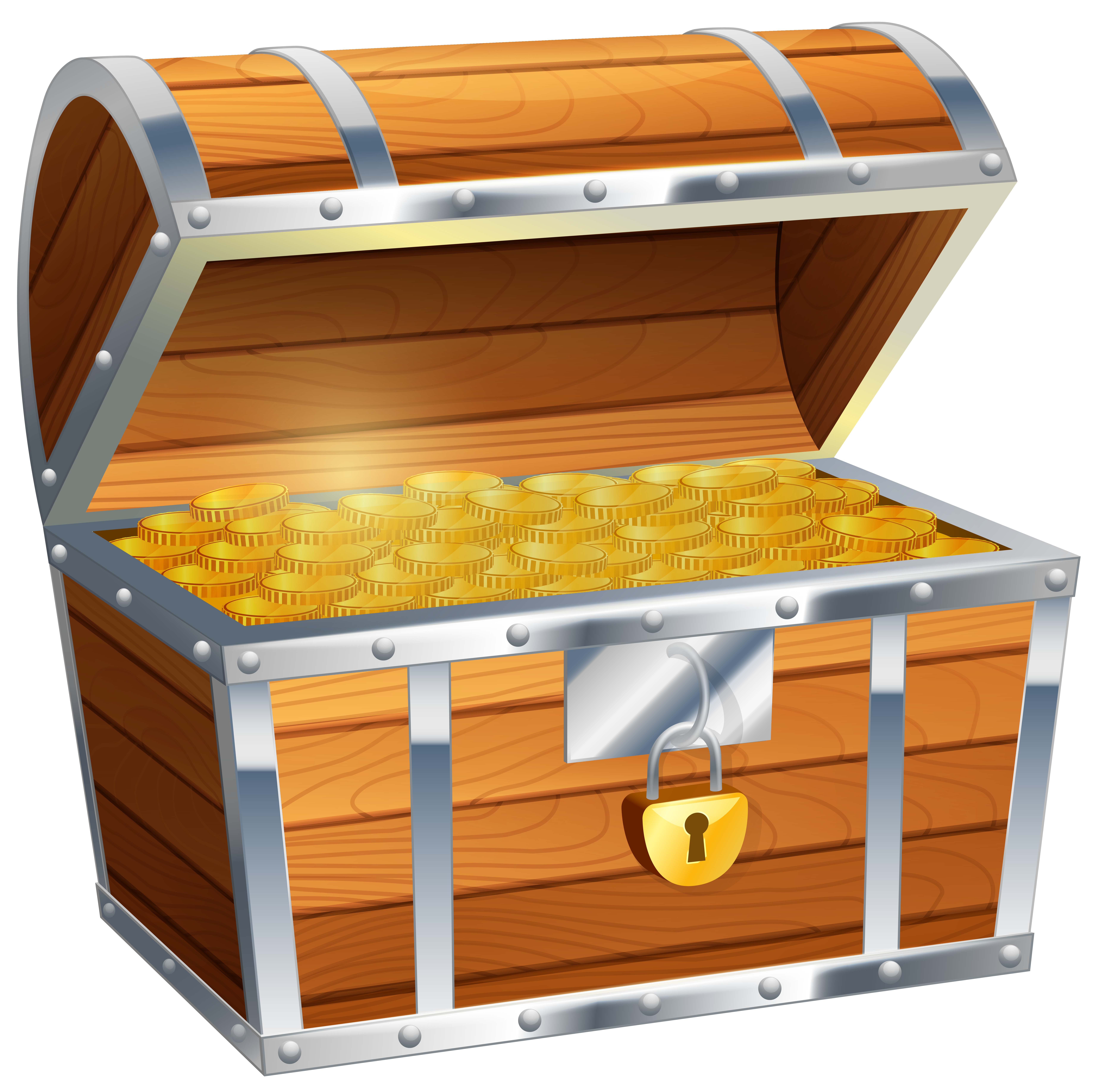 Pirate Clipart-pirate treasure chest full of gold coins