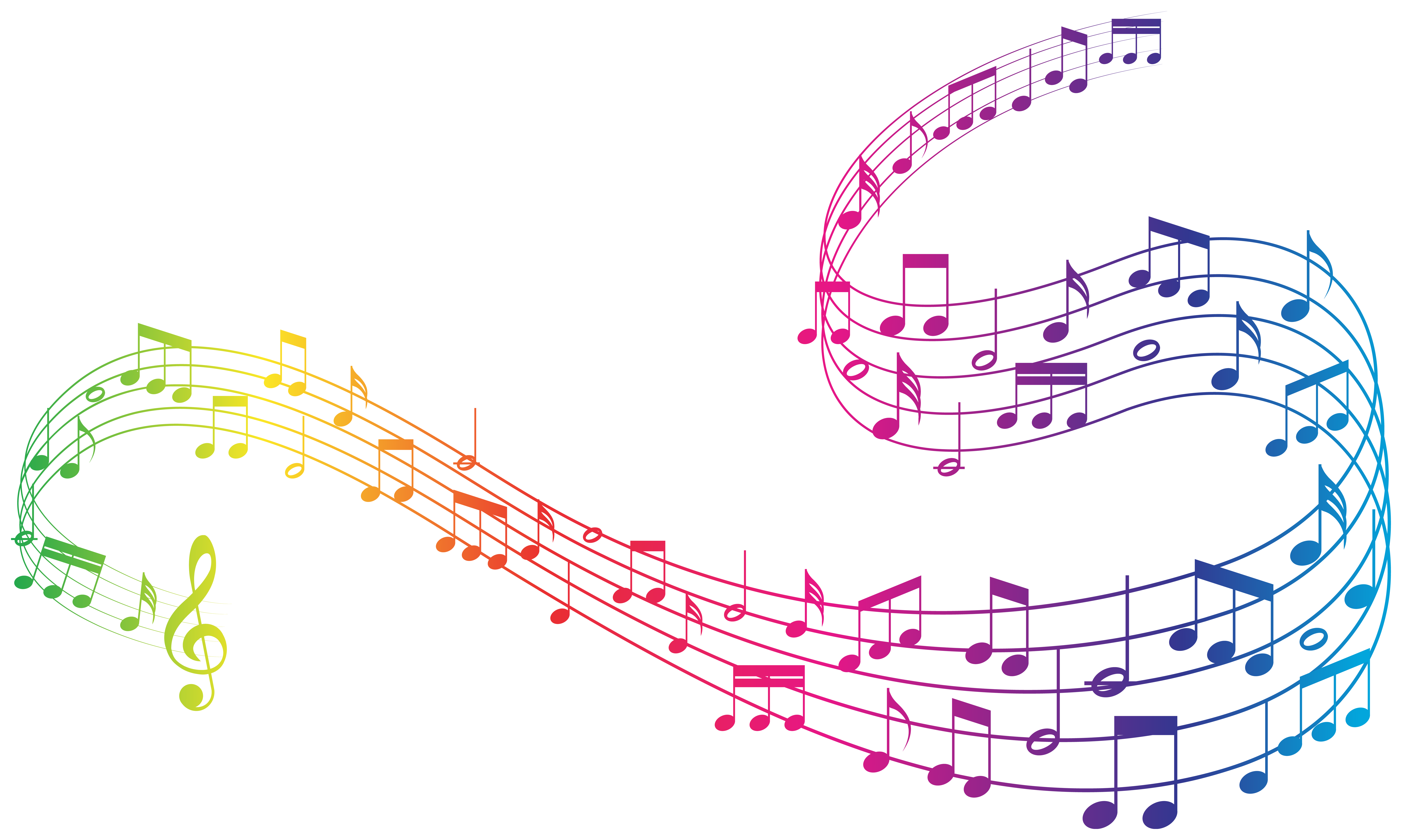 colorful music notes clipart