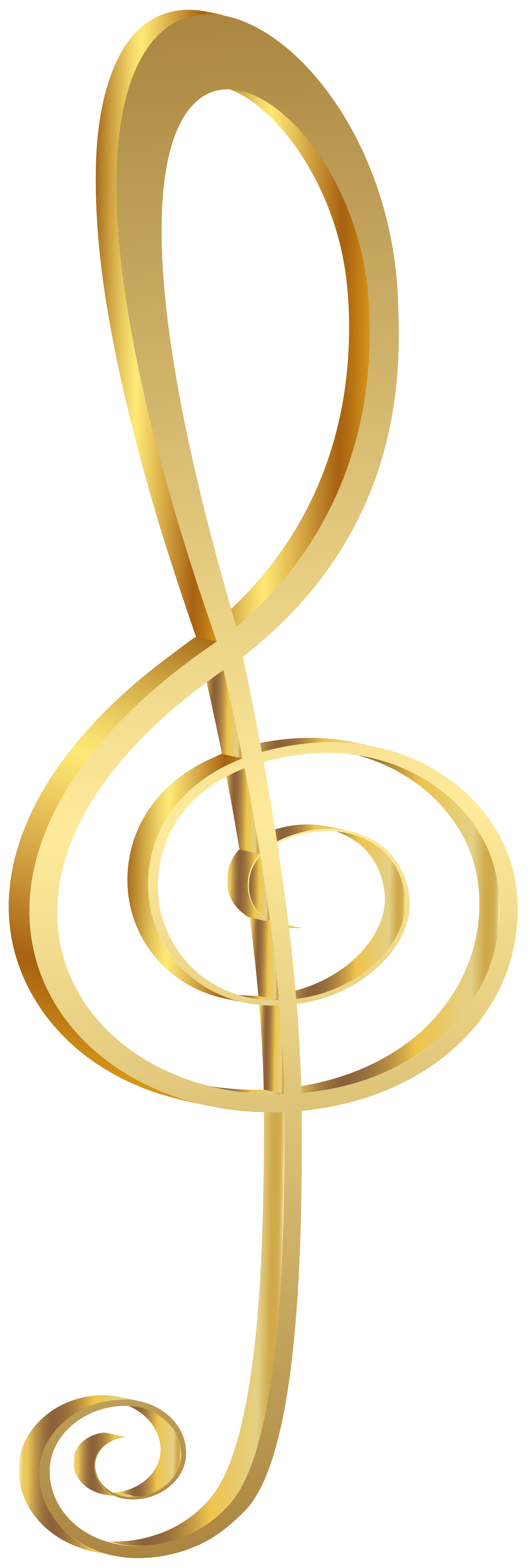 Golden Treble Clef Transparent PNG Clip Art Image | Gallery