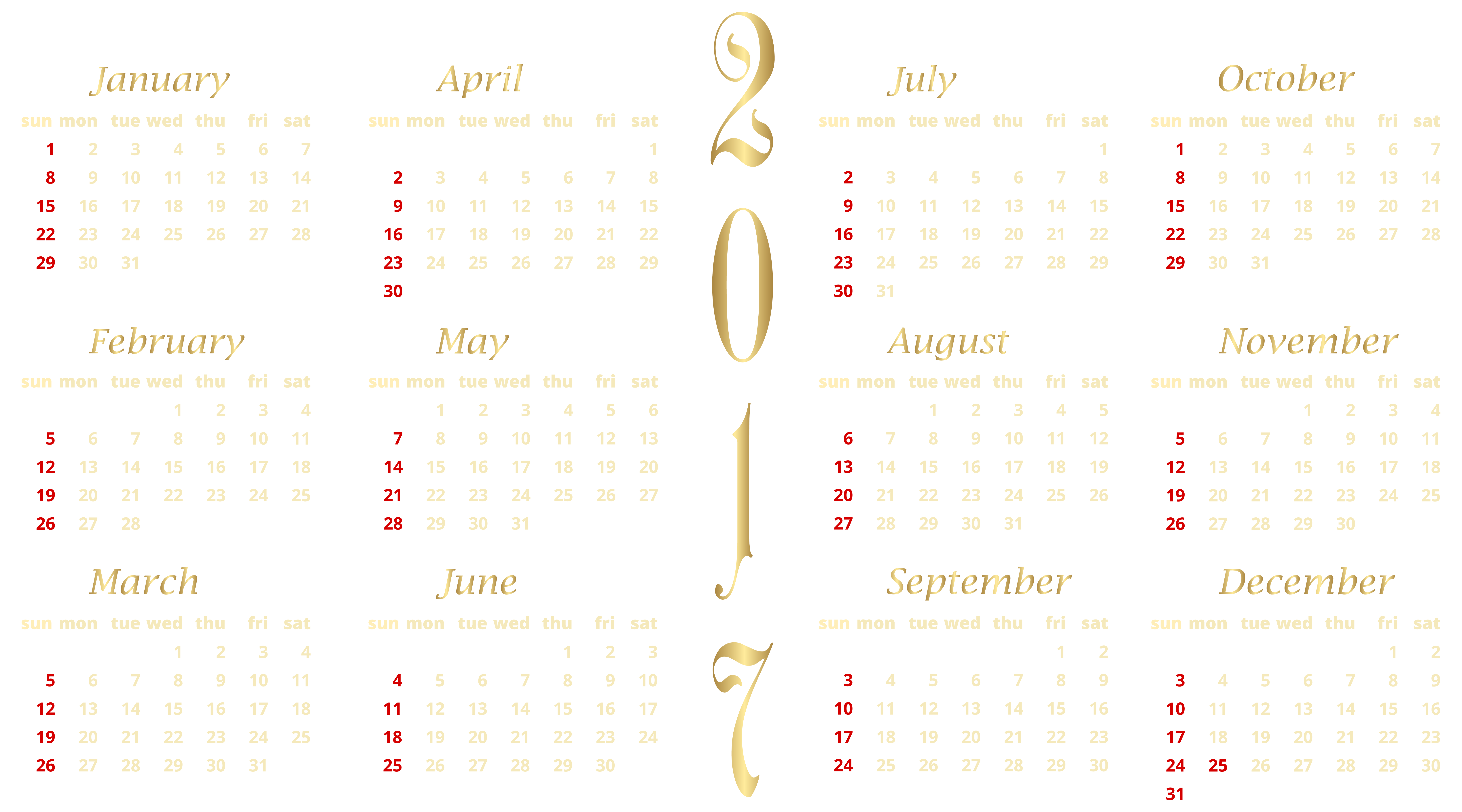 2017 Calendar Transparent PNG Clipart Image | Gallery Yopriceville ...