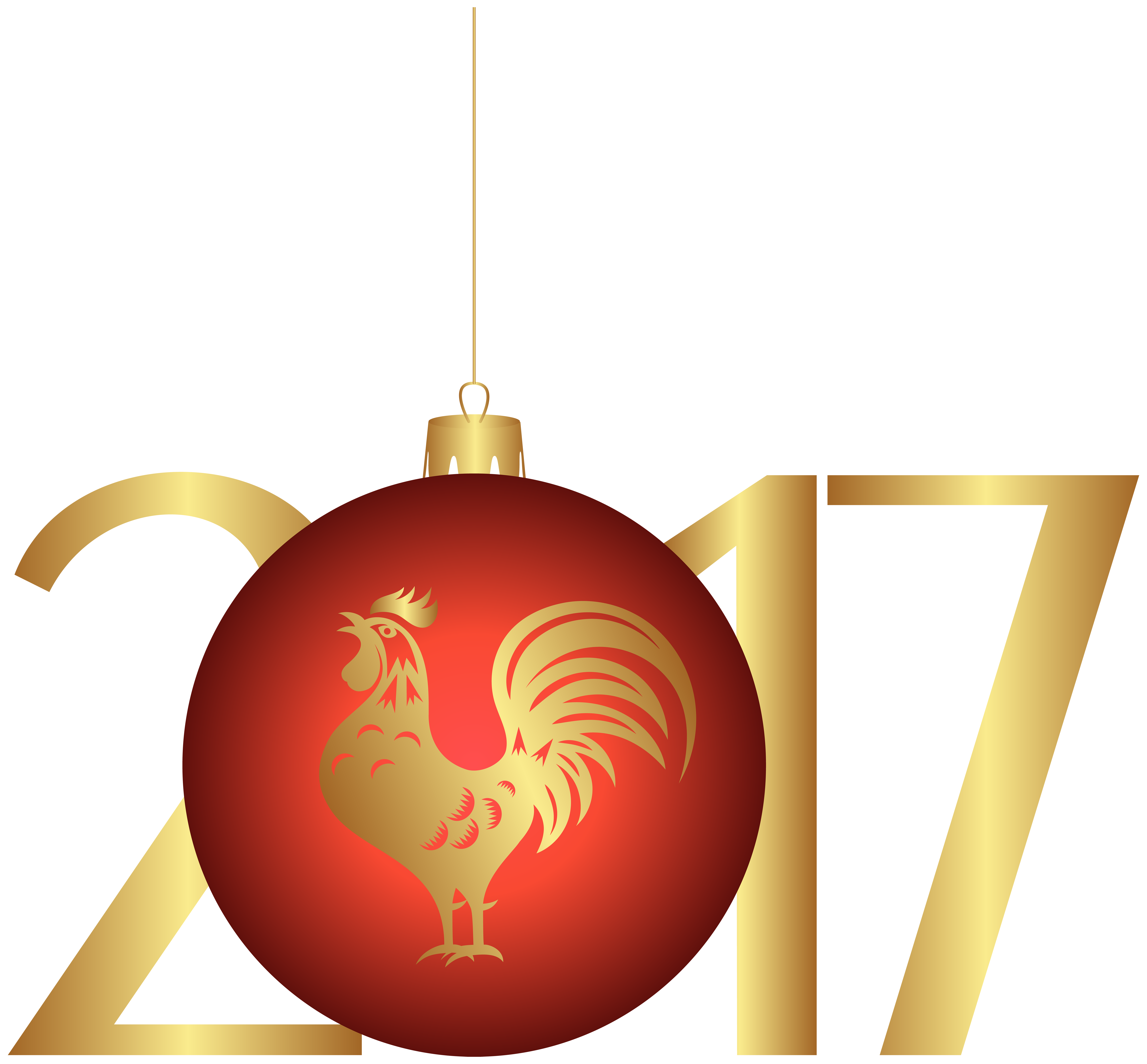 2017 Rooster Gold Red Transparent PNG Clip Art Image ...
