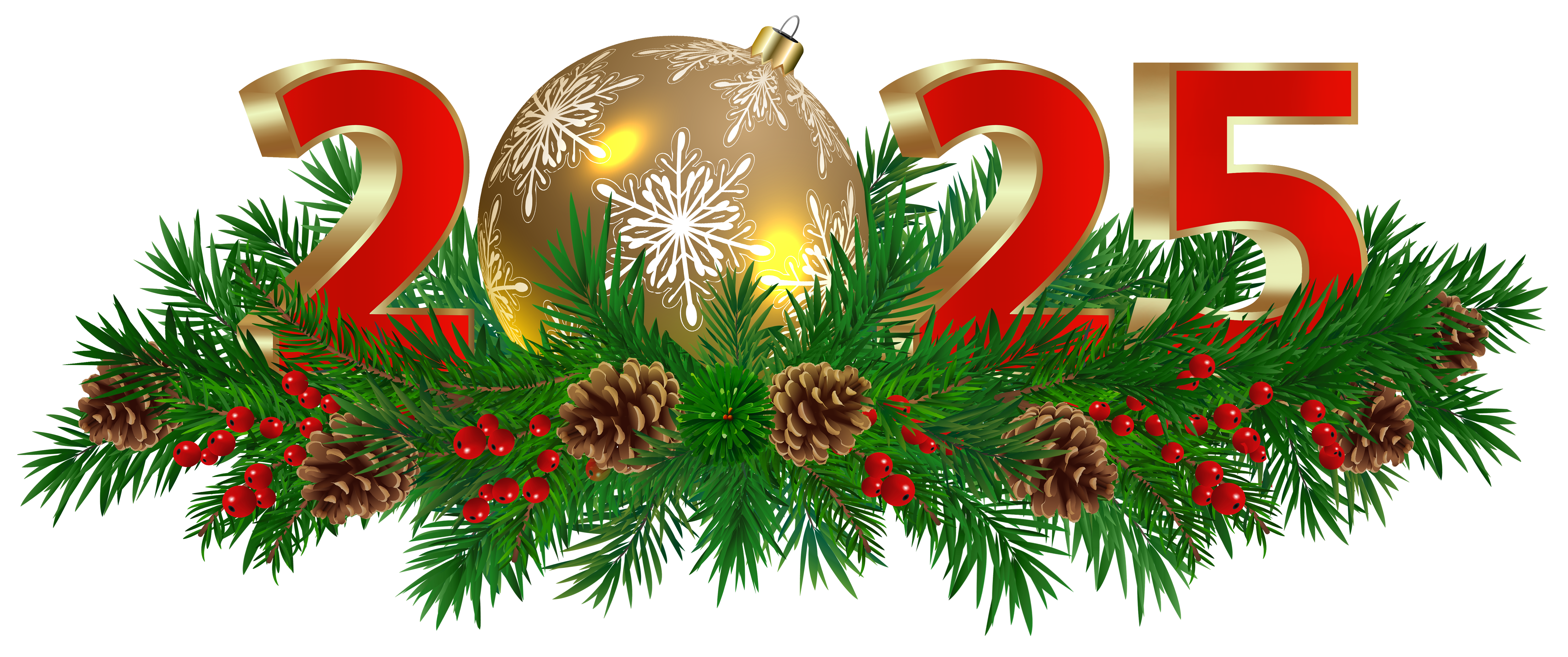 2025 Christmas Decoration PNG Clip Art Image​ | Gallery Yopriceville -  High-Quality Free Images and Transparent PNG Clipart
