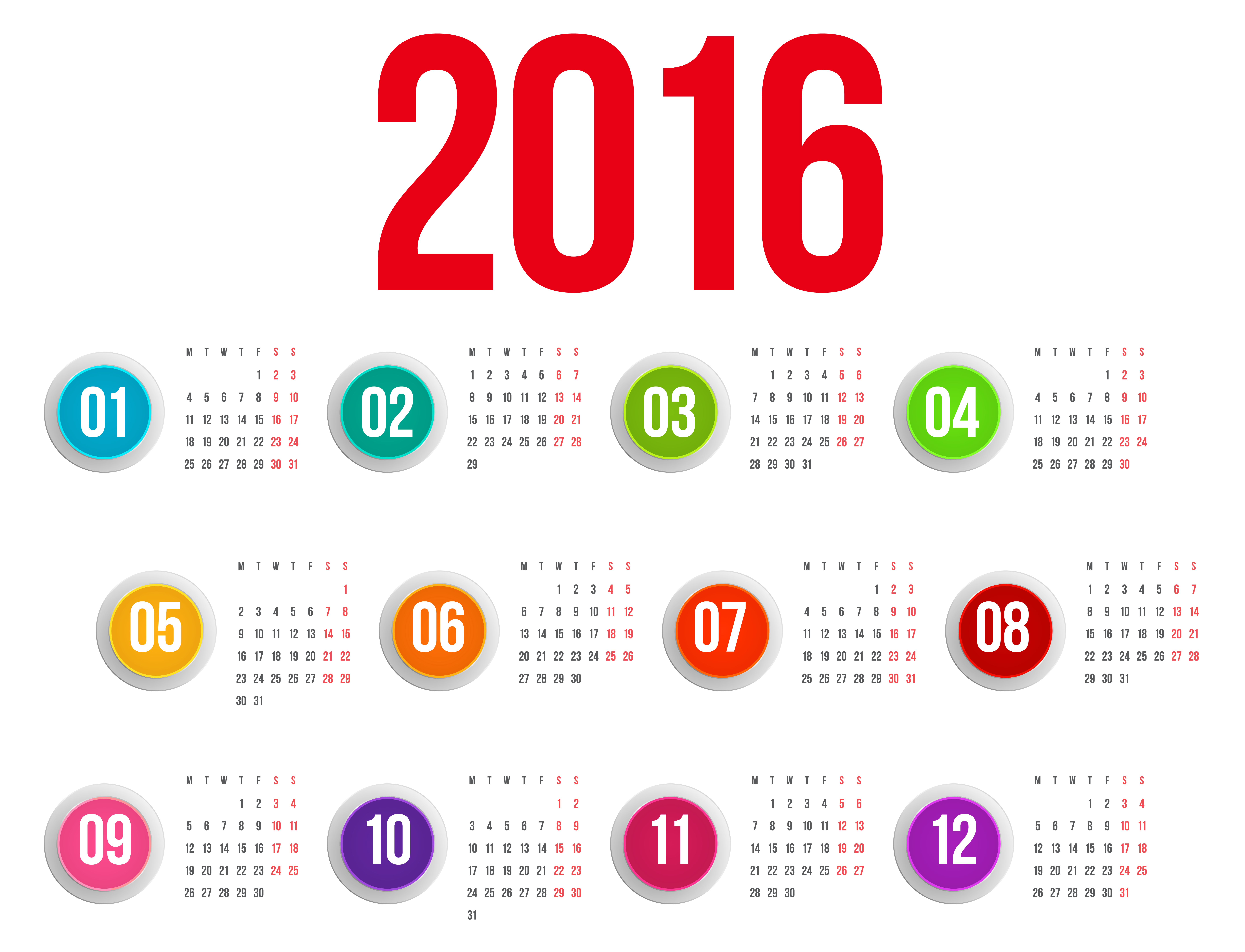 Transparent 2016 Calendar PNG Clipart Image Gallery Yopriceville