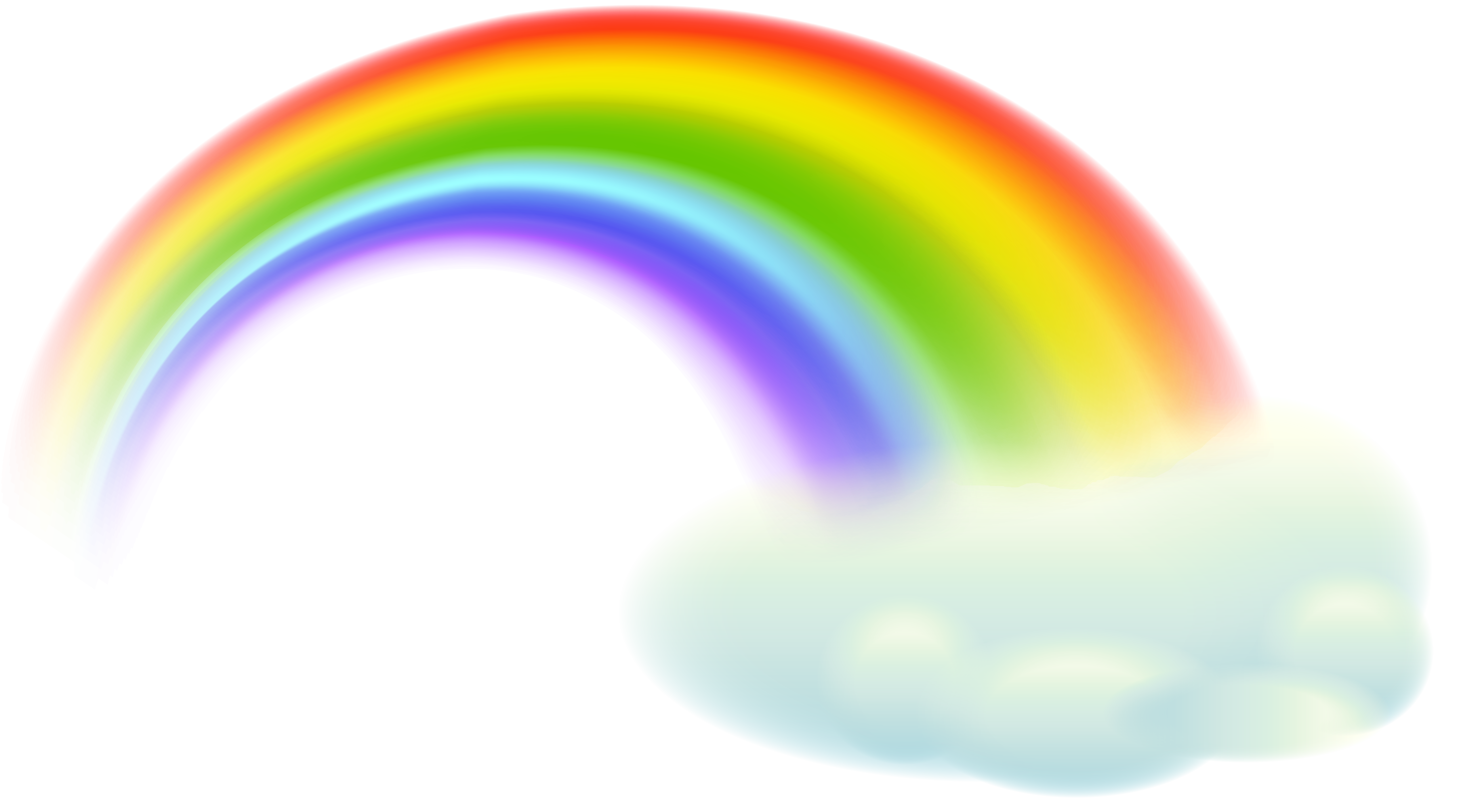 rainbow with clouds clip art