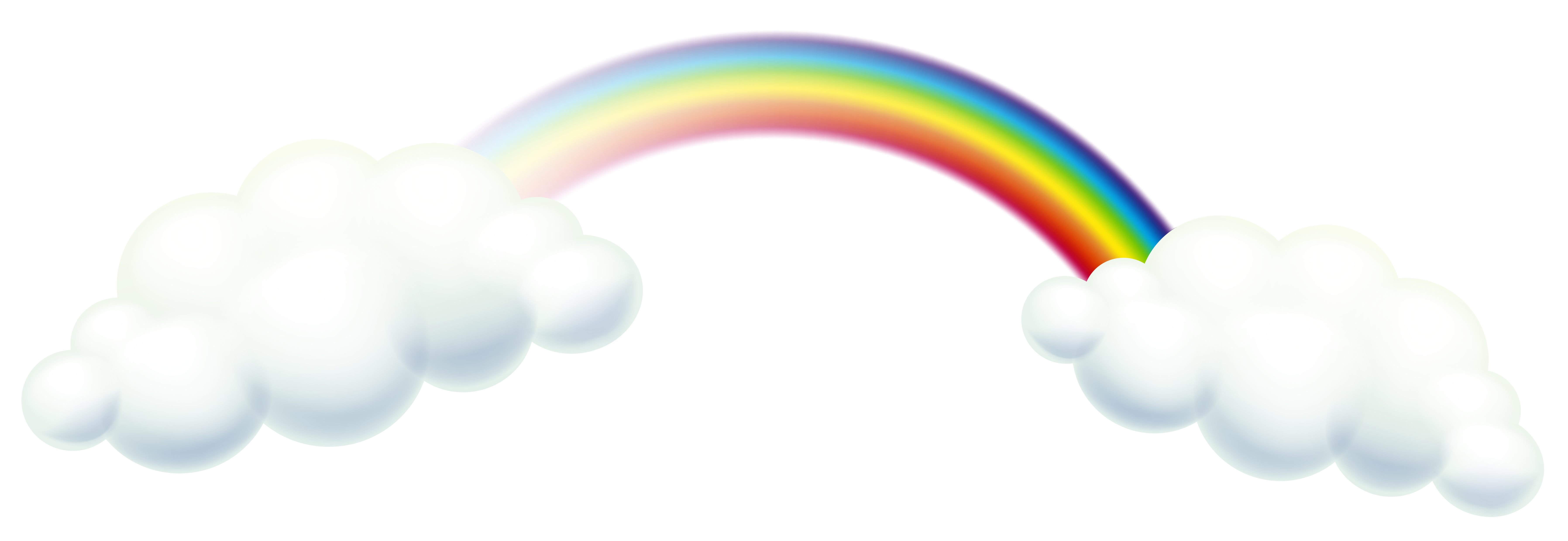 rainbow with clouds clip art