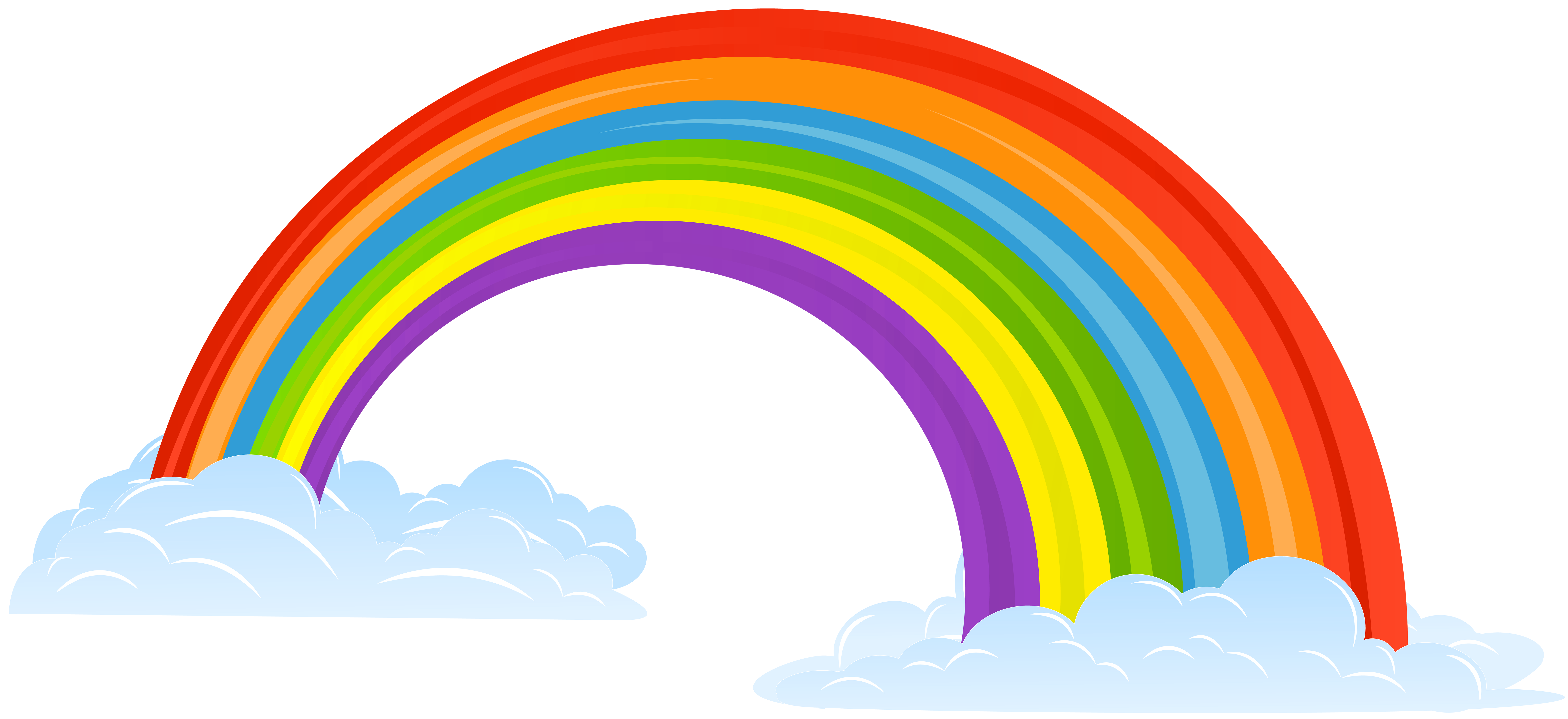 Rainbow with Clouds Clip Art Image | Gallery Yopriceville - High ...