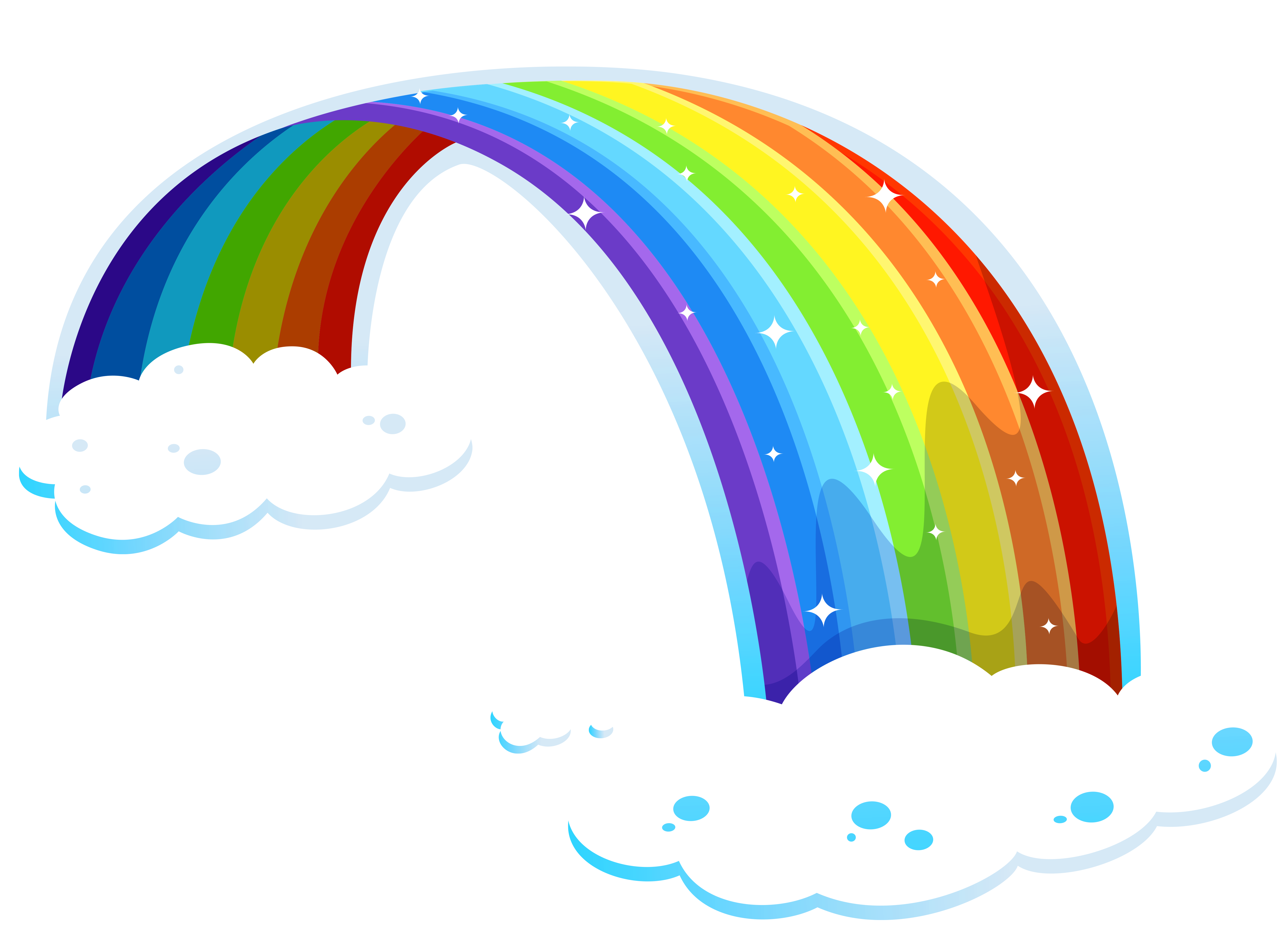 rainbow with clouds detailed