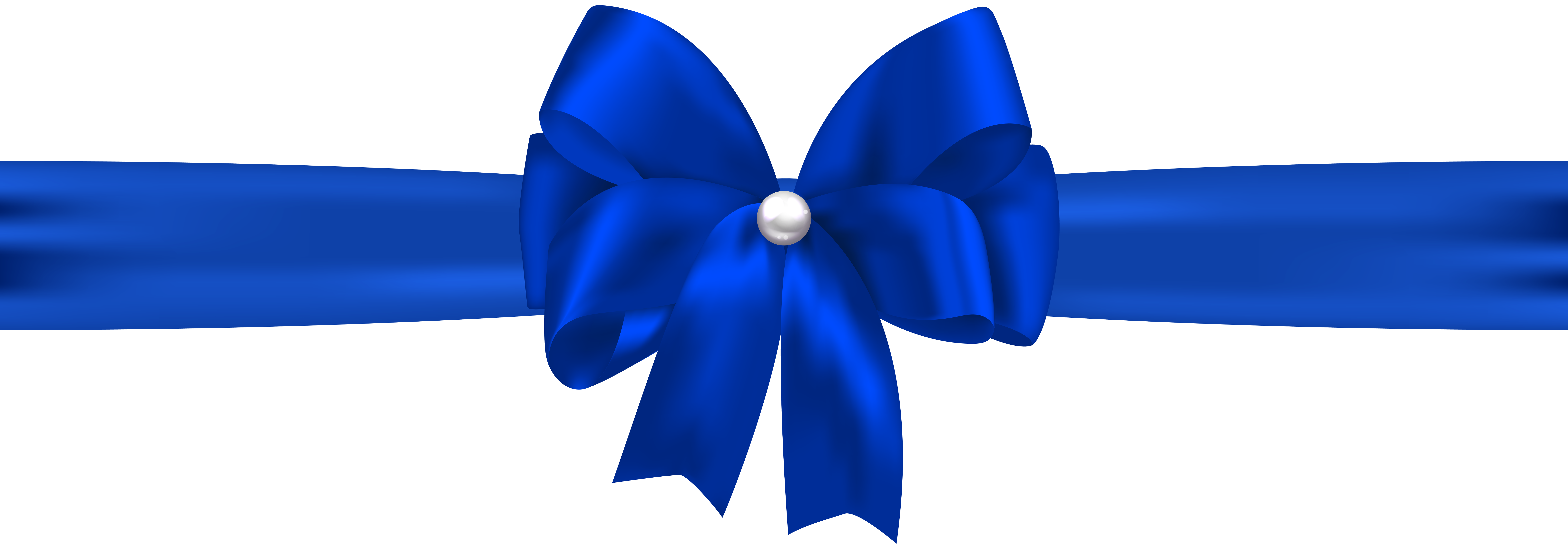 Blue Bow with Ribbon PNG Clip Art Image​