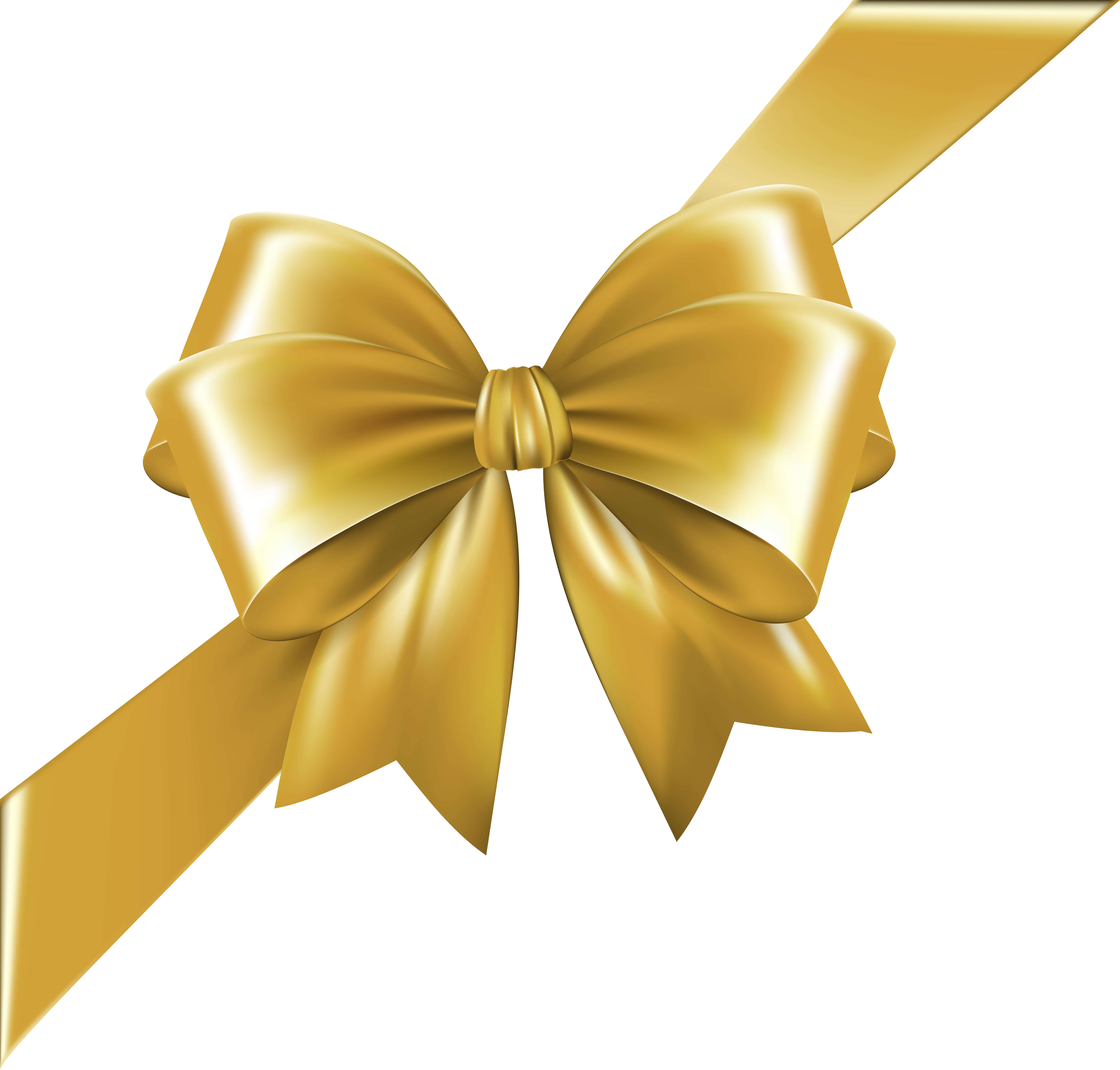 Corner Bow with Ribbon Gold Transparent Image | Gallery Yopriceville