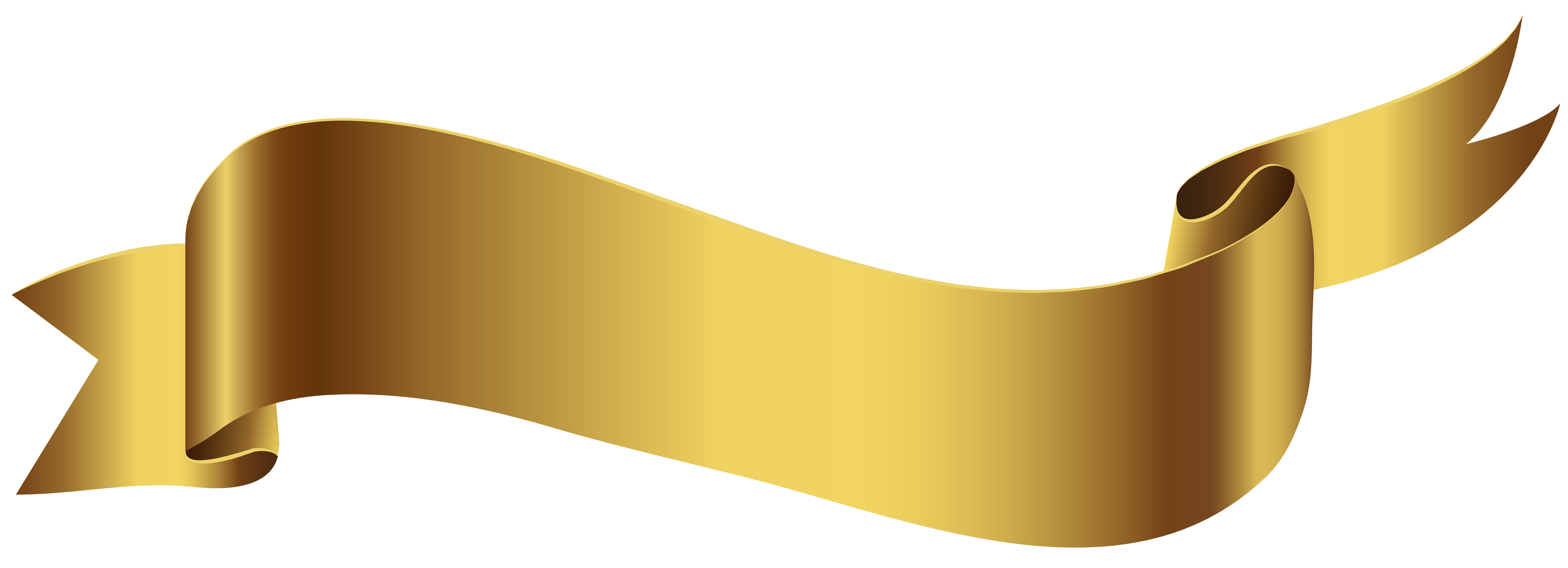 Gold Ribbon Clipart Banner (PNG Transparent)