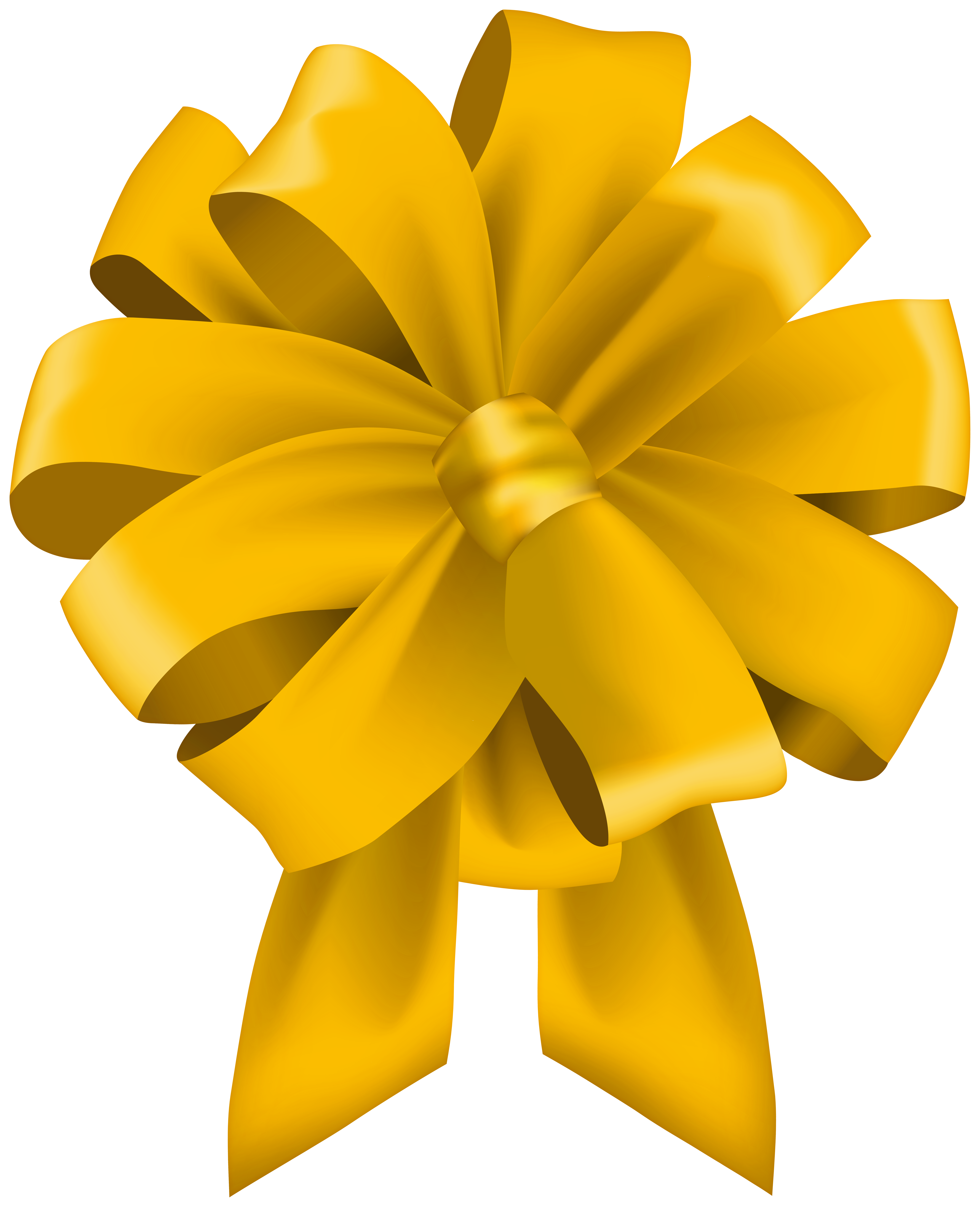 Free: Bows , yellow ribbon transparent background PNG clipart 