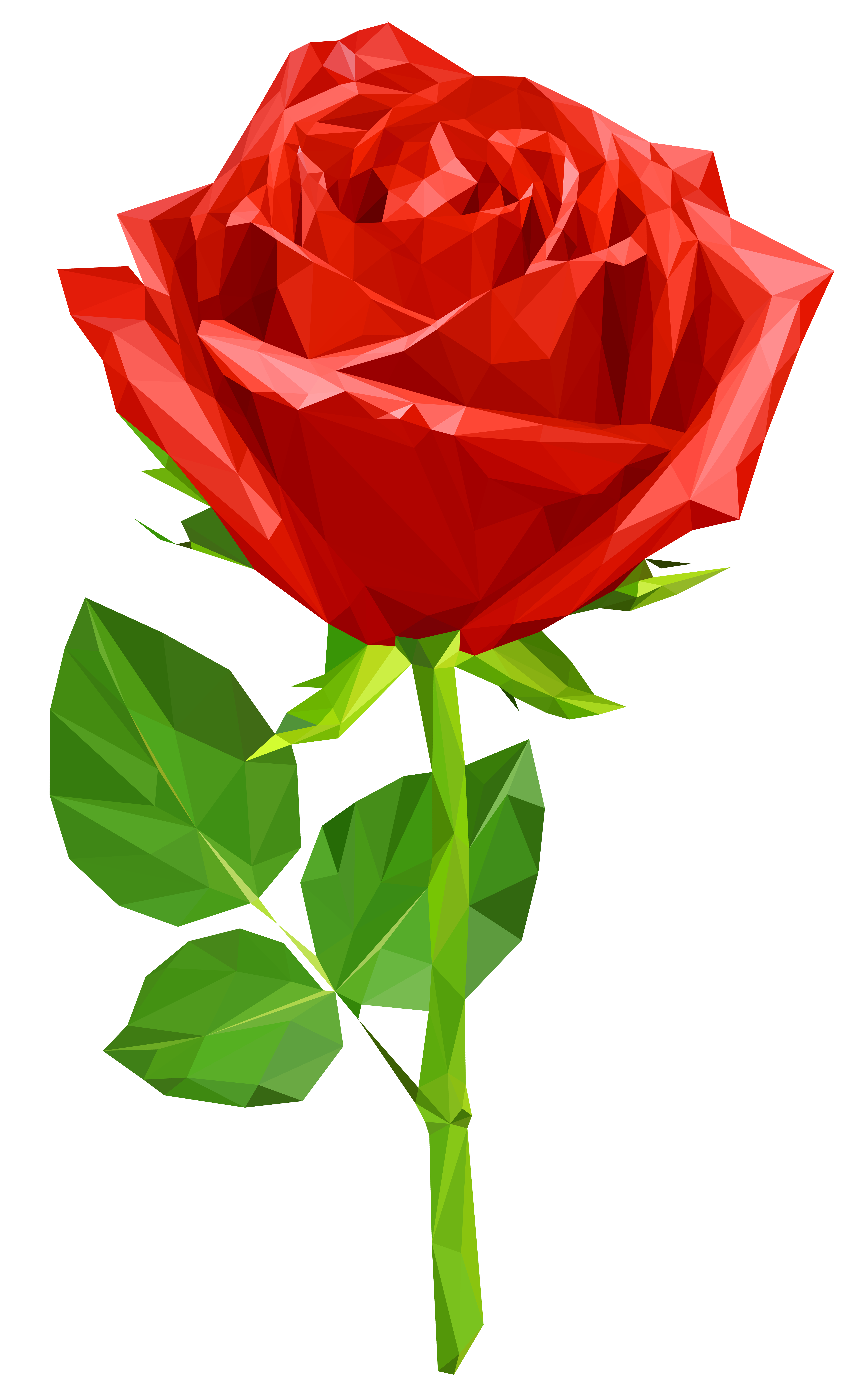 crystal red rose transparent