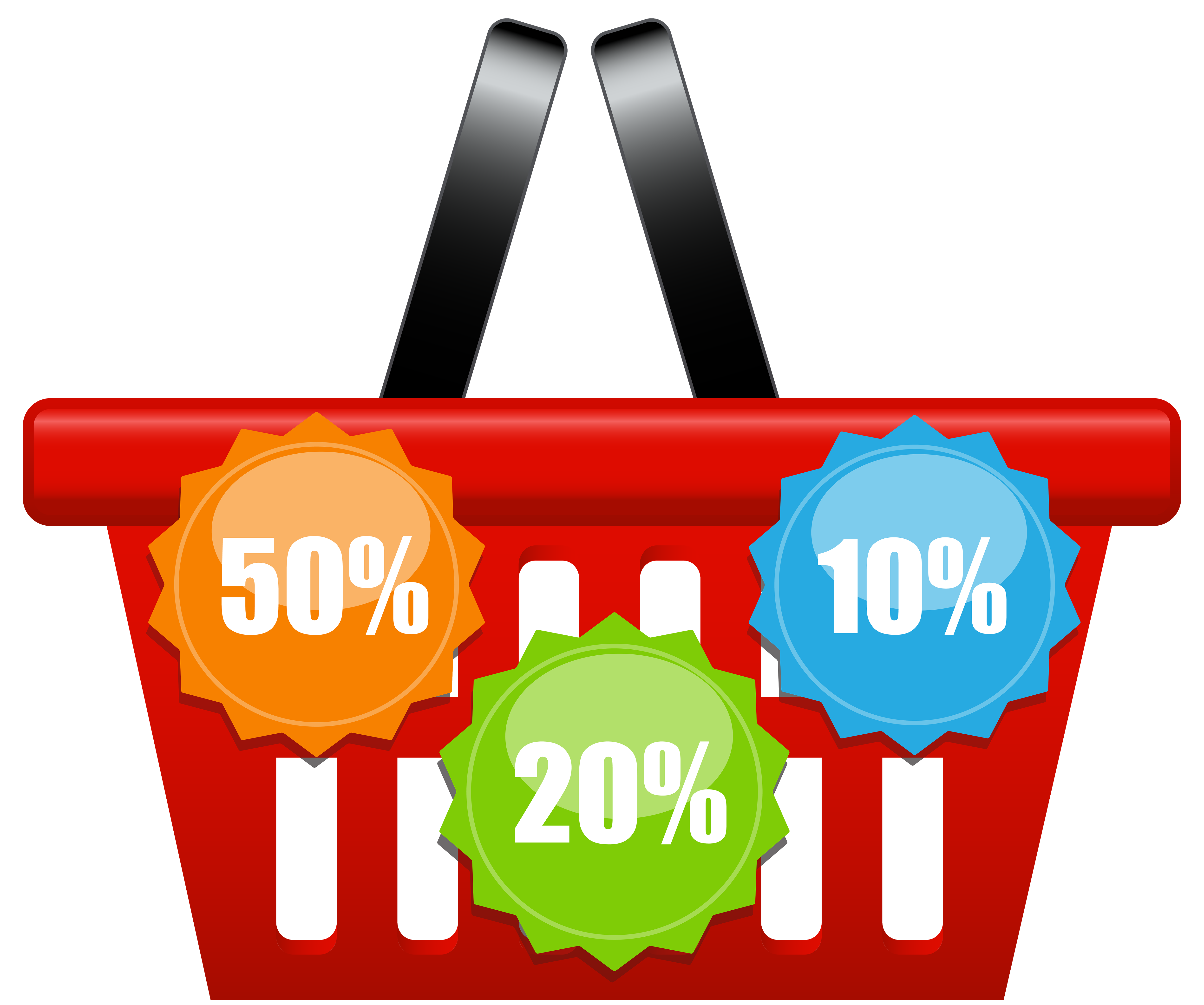 Shopping Basket with Discount Icons PNG Clip Art Image | Gallery