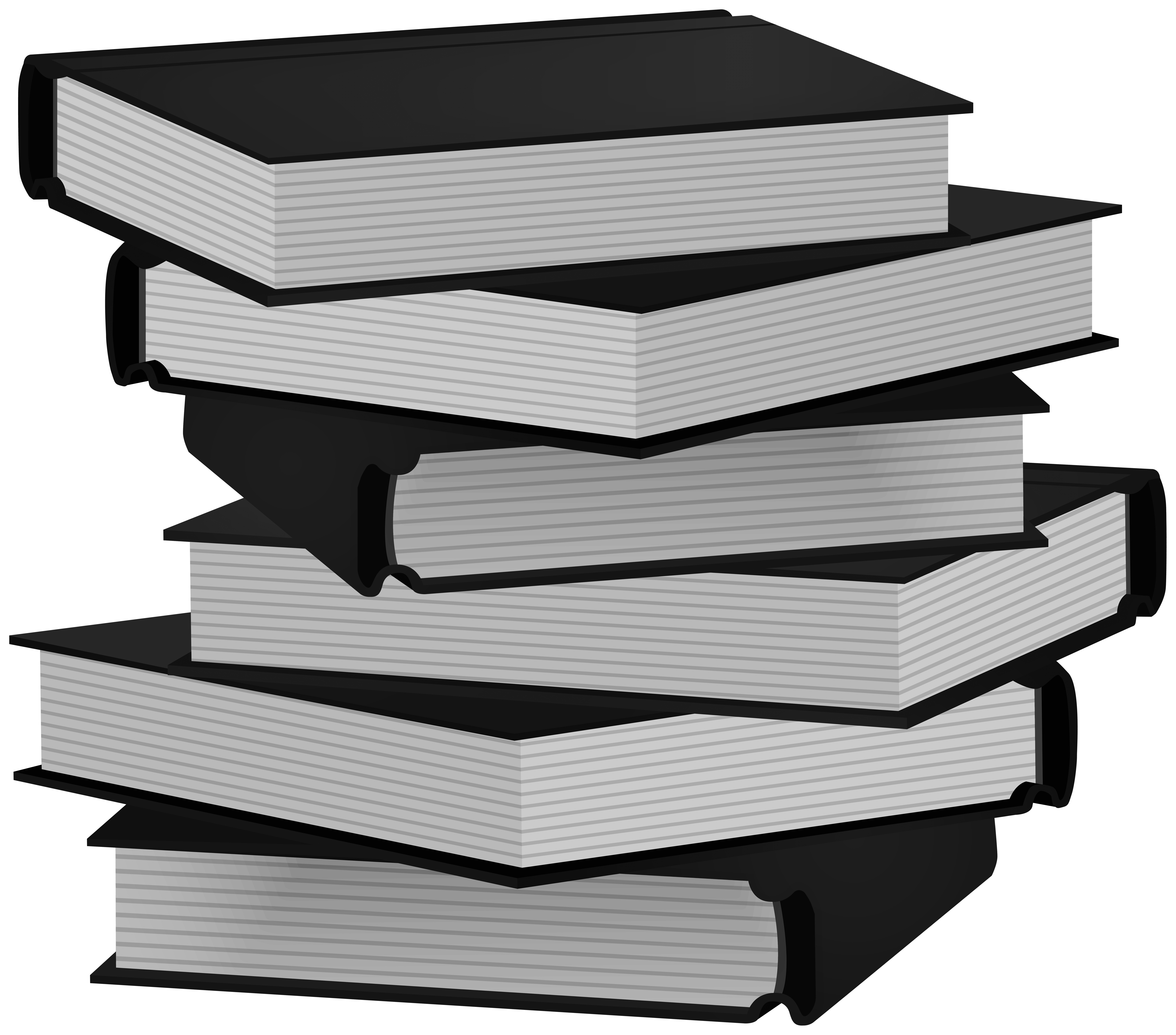 tall stack of books black and white