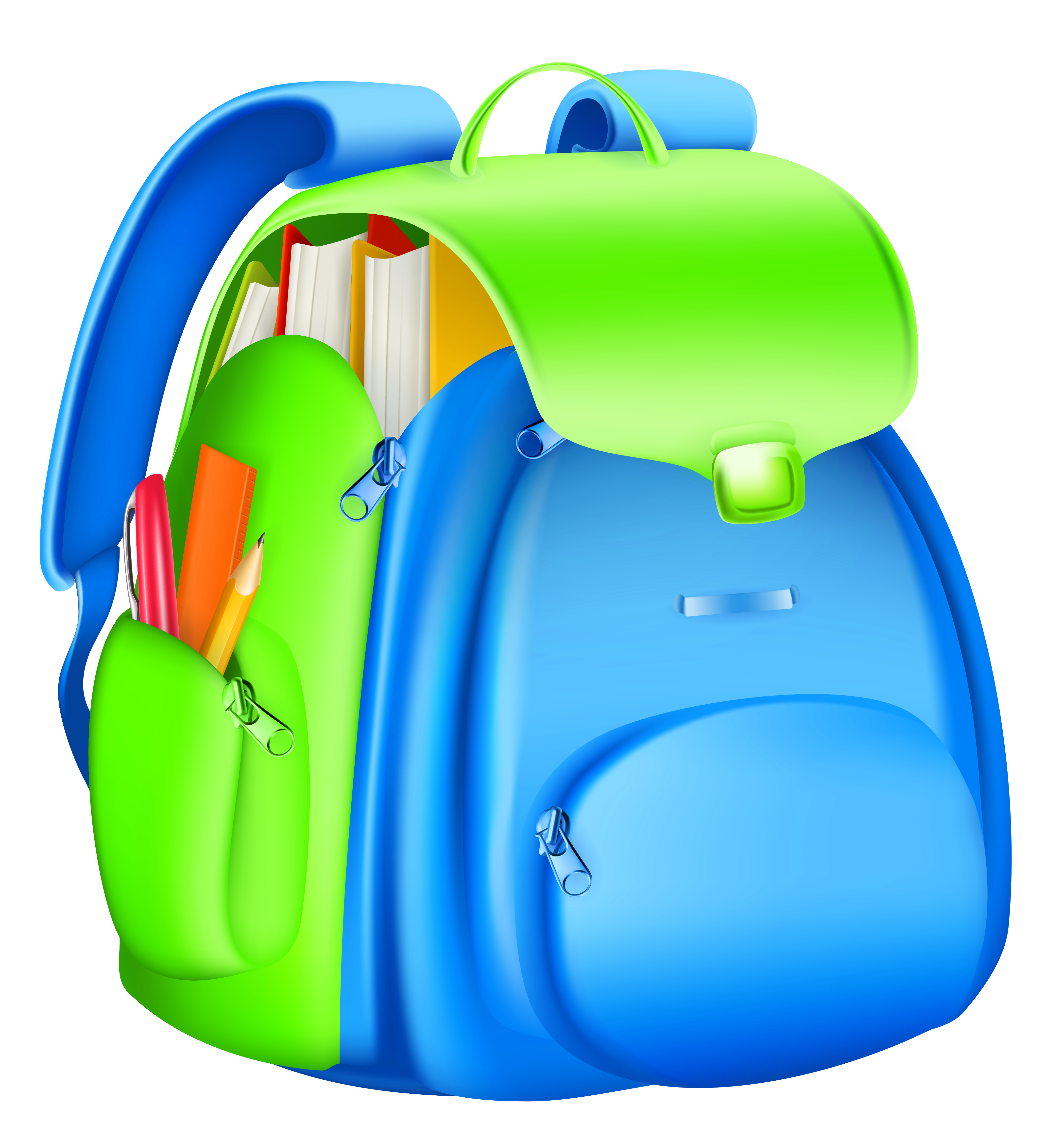 School Backpacks Clipart Transparent Background, School Backpack