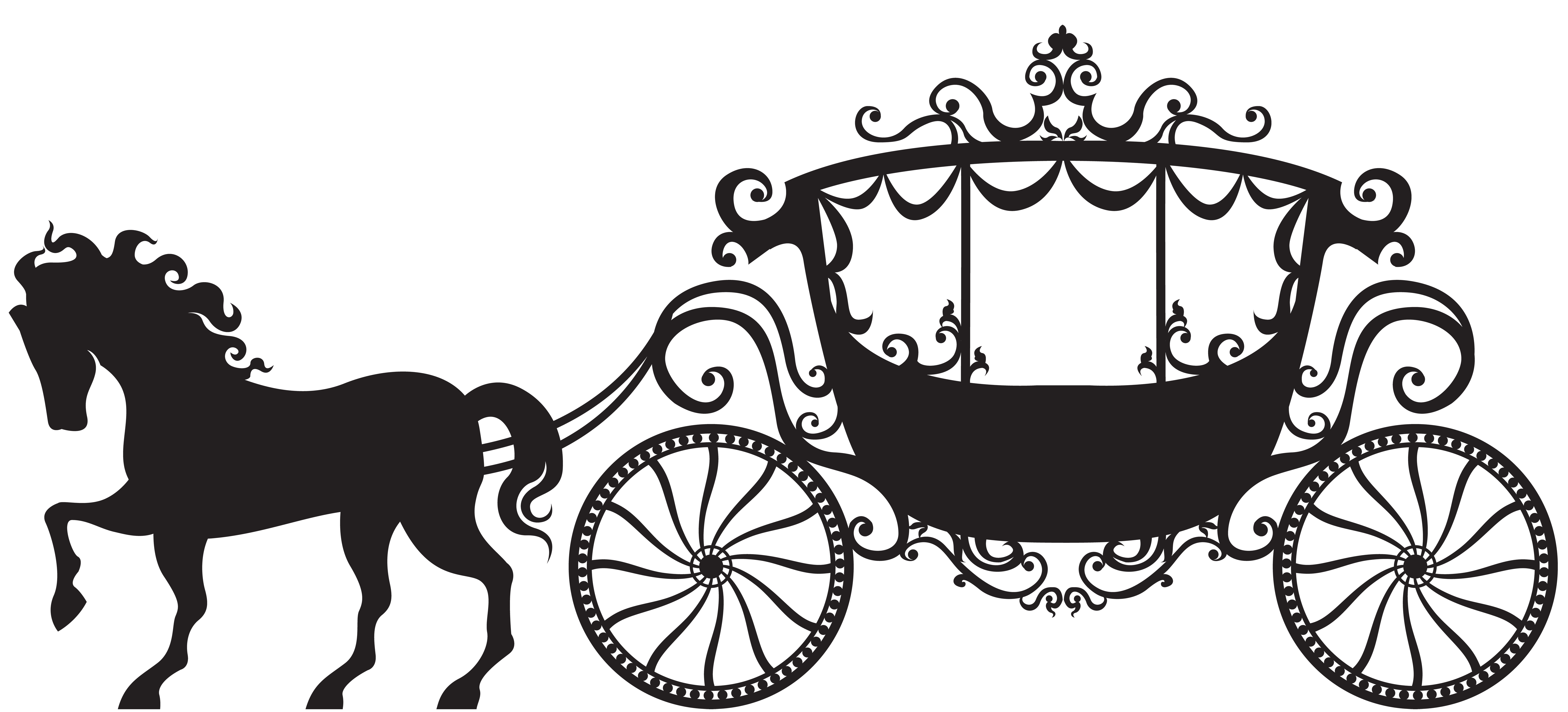 Carriage Silhouette PNG Clip Art Image | Gallery Yopriceville - High