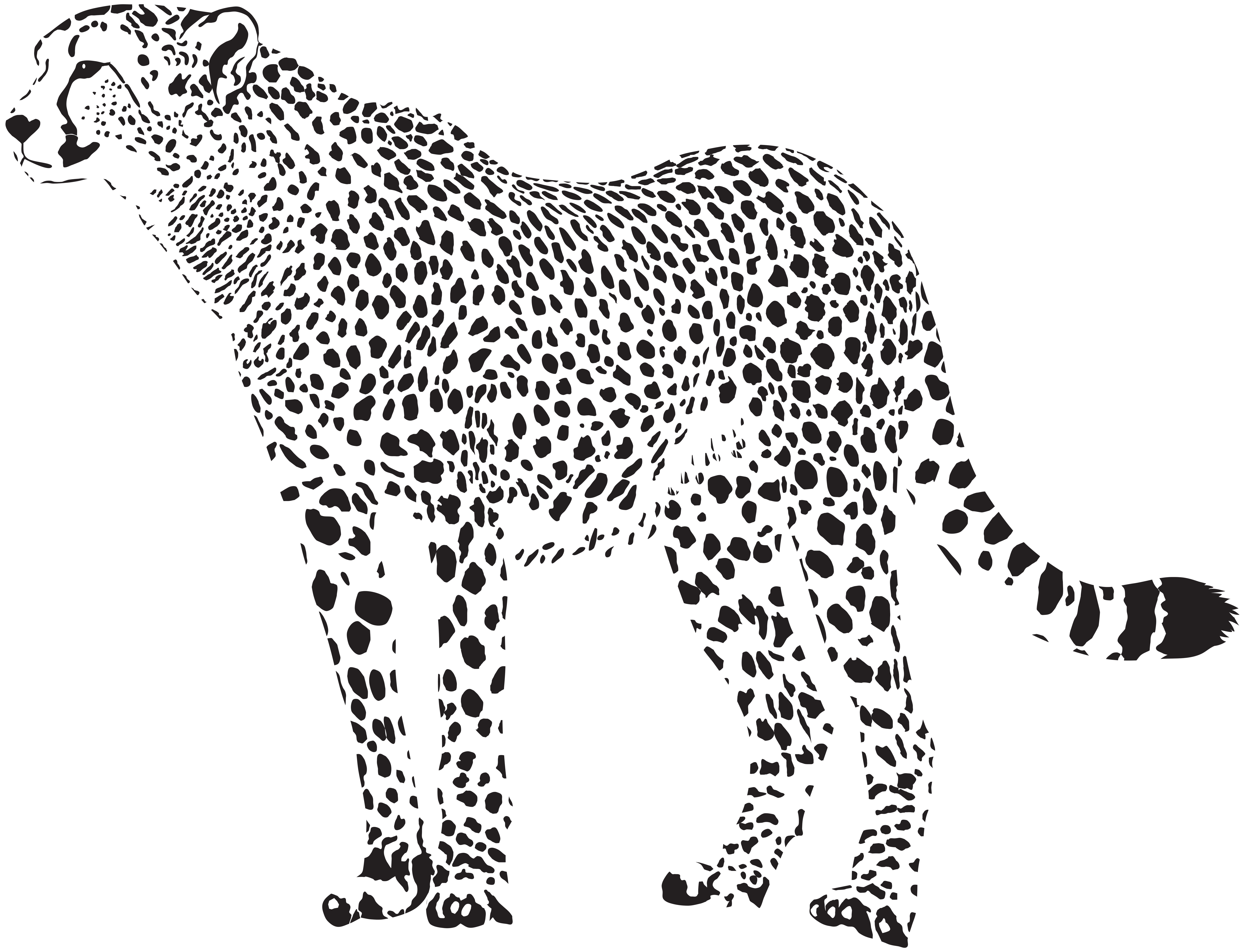 Cheetah Silhouette PNG Transparent Clip Art Image | Gallery