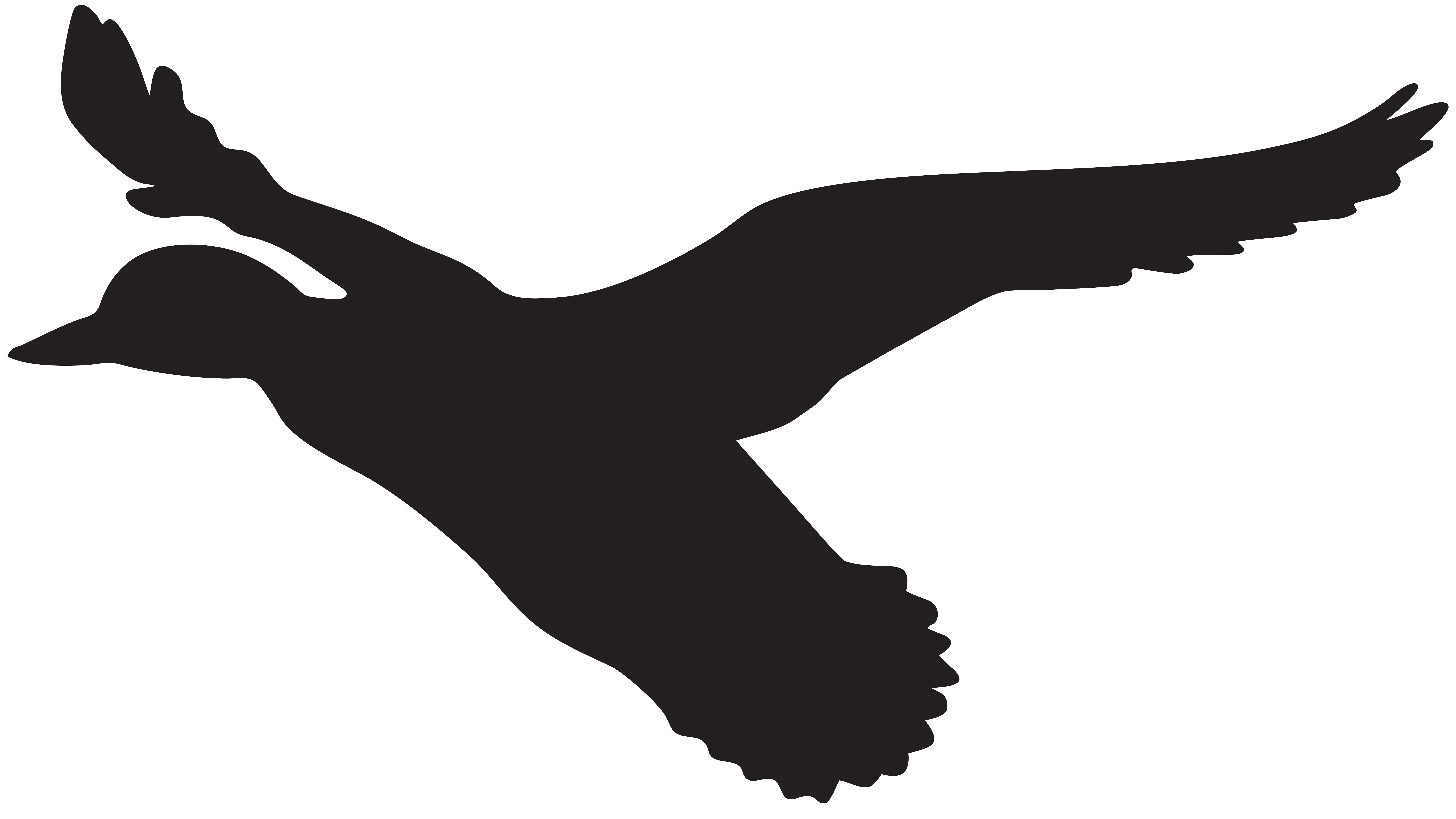 flying duck clipart black and white