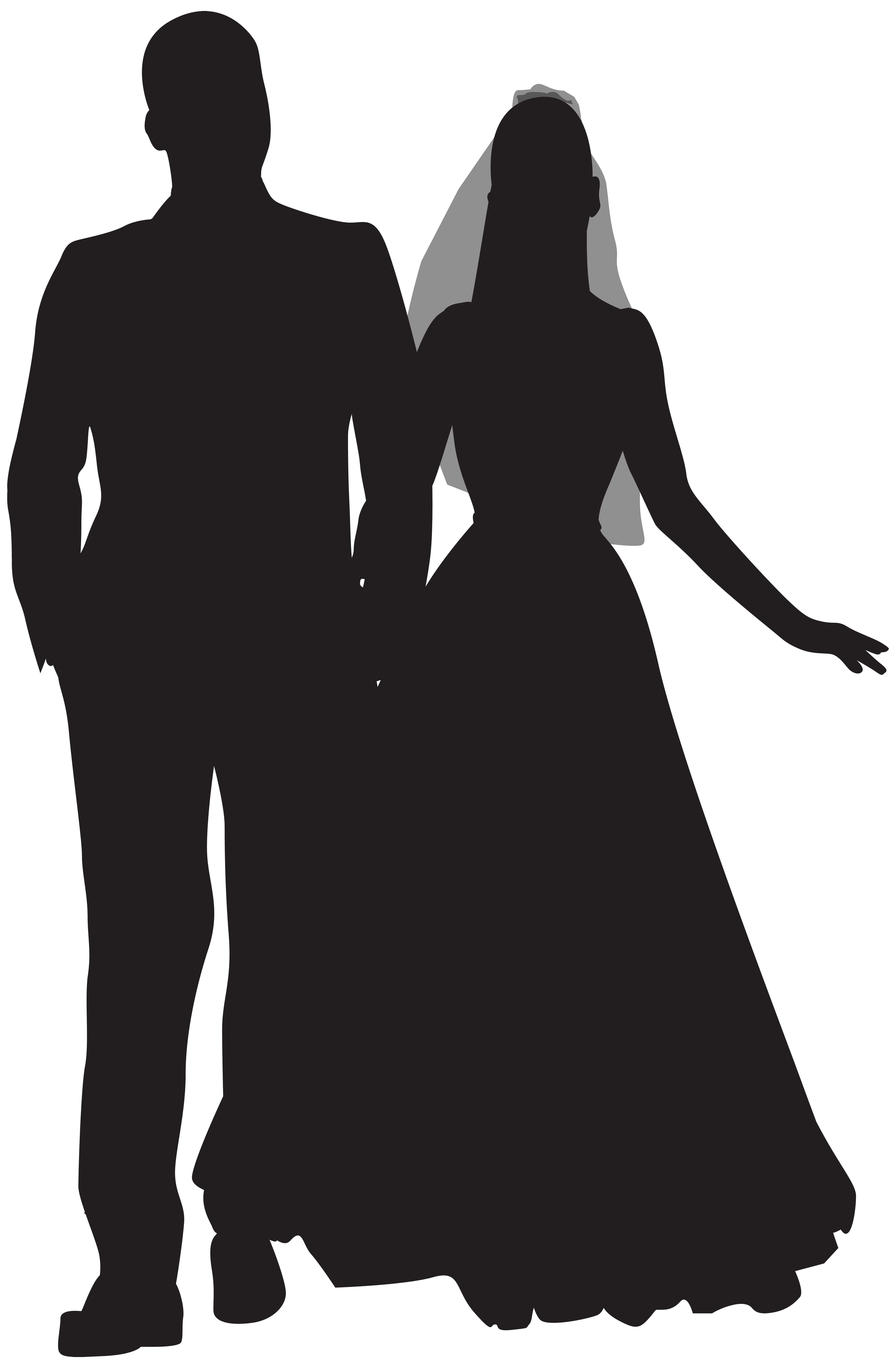 wedding couple silhouette cute