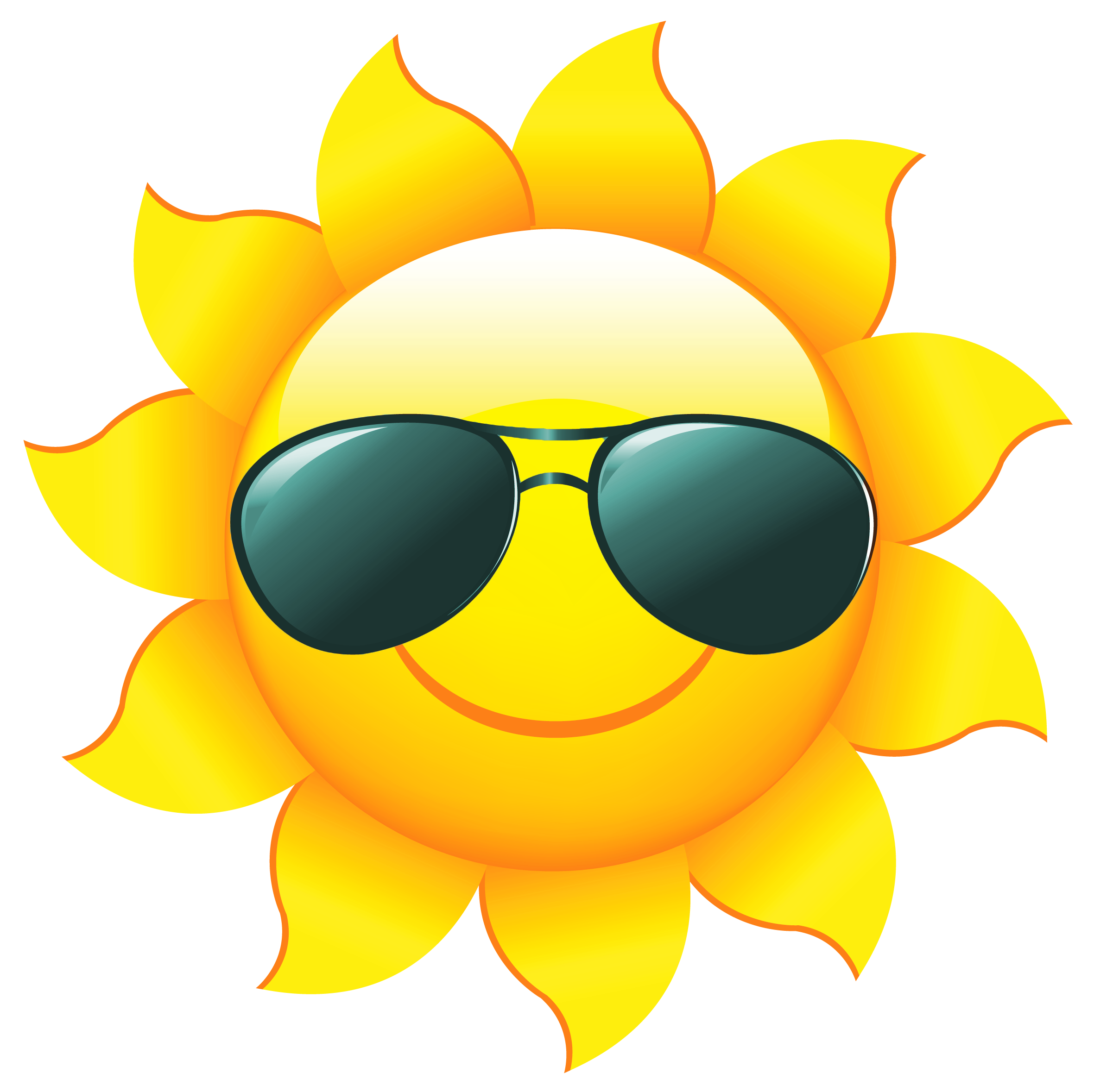 sun with sunglasses clipart transparent
