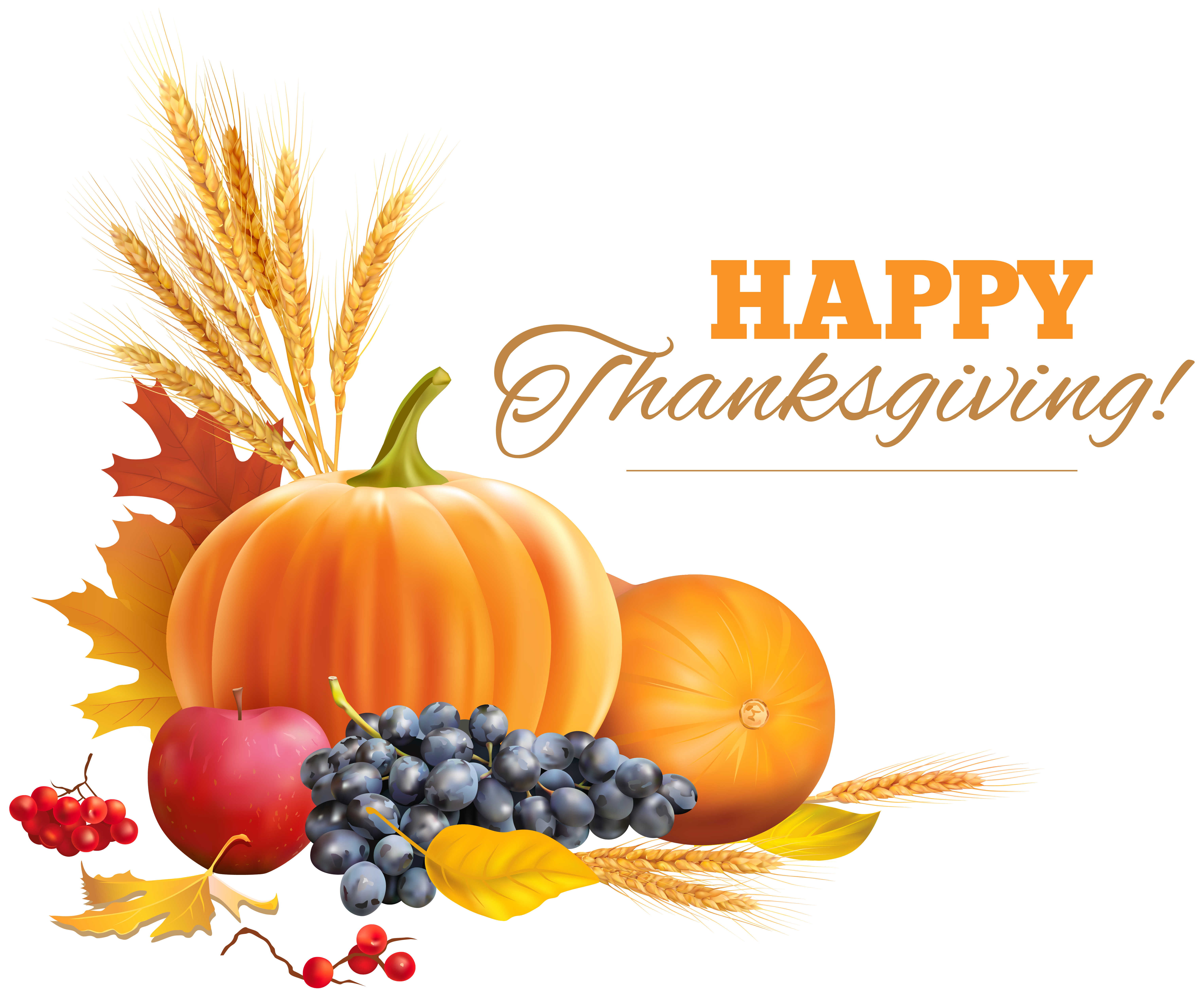 Happy Thanksgiving Decor PNG Clipart Image | Gallery Yopriceville - High-Quality ...6086 x 5033