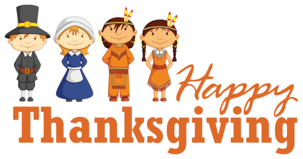 Transparent Happy Thanksgiving With Pilgrim And Native Americans ...