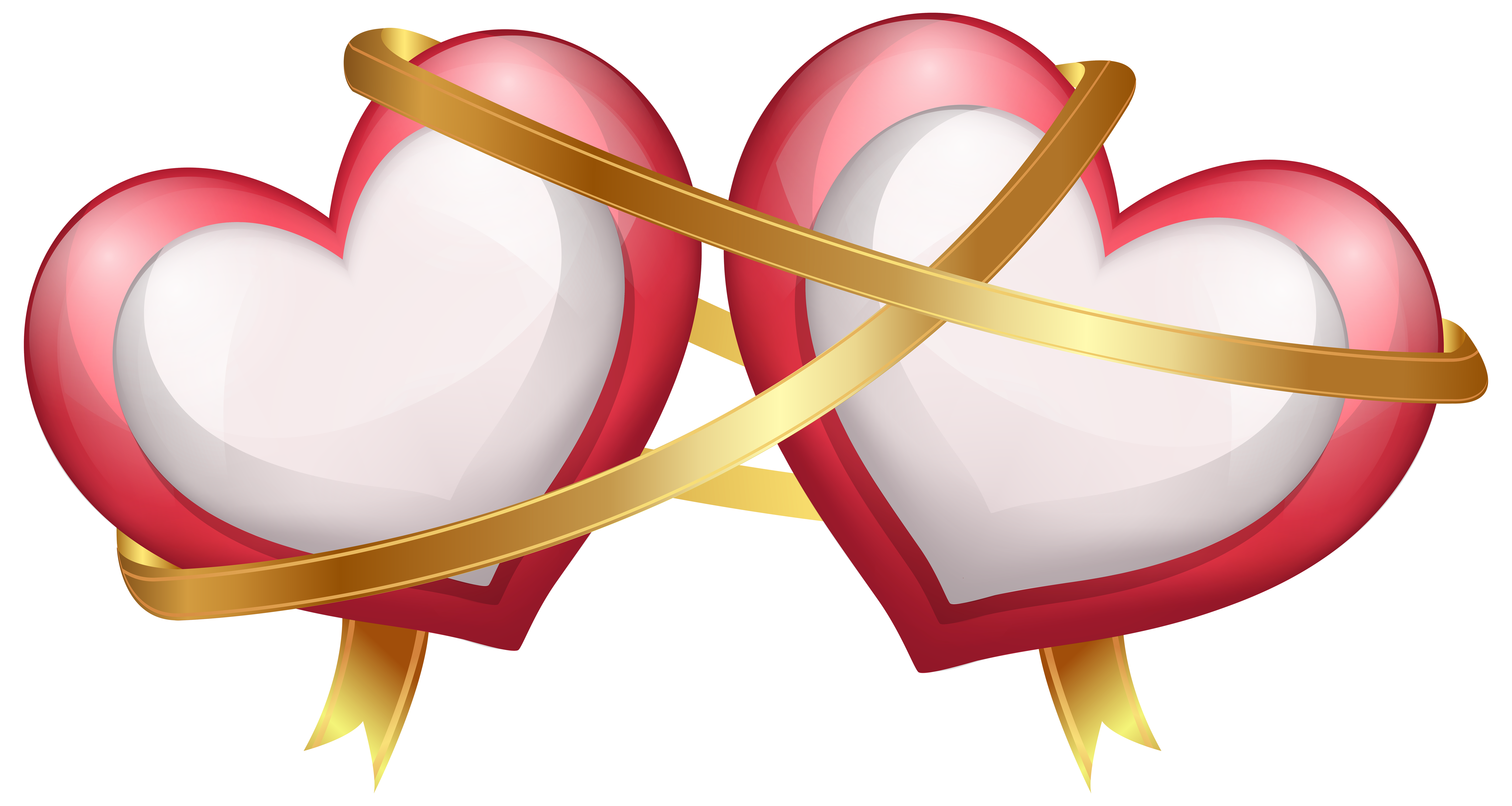 two pink hearts clip art