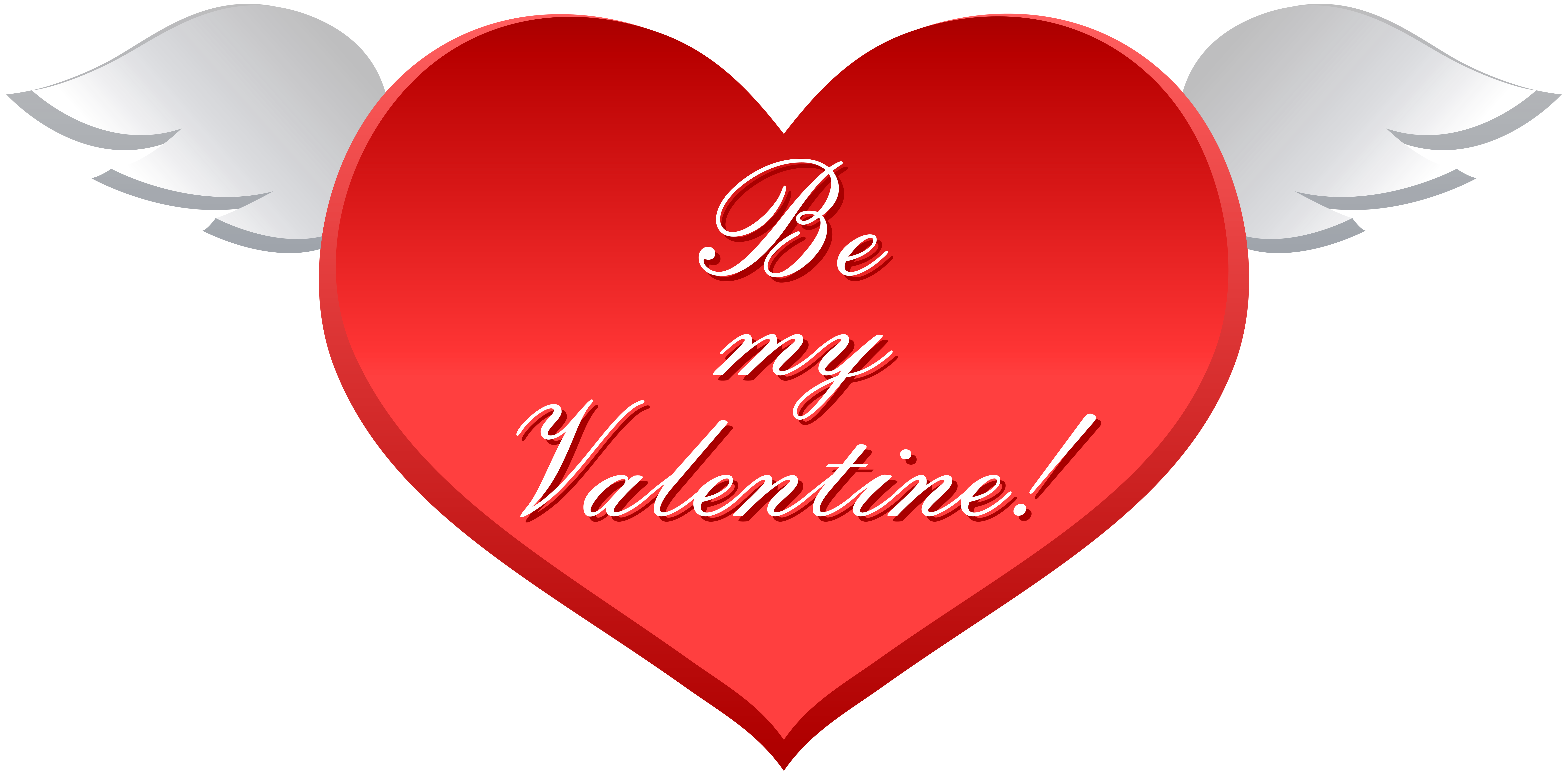 Be My Valentine Heart with Wings Clip Art Image | Gallery ...