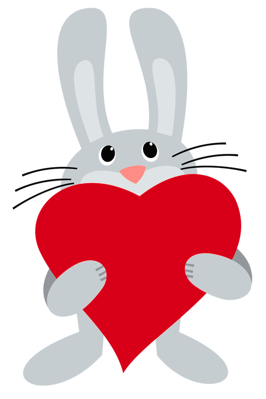 Bunny With Heart Glasses Clipart