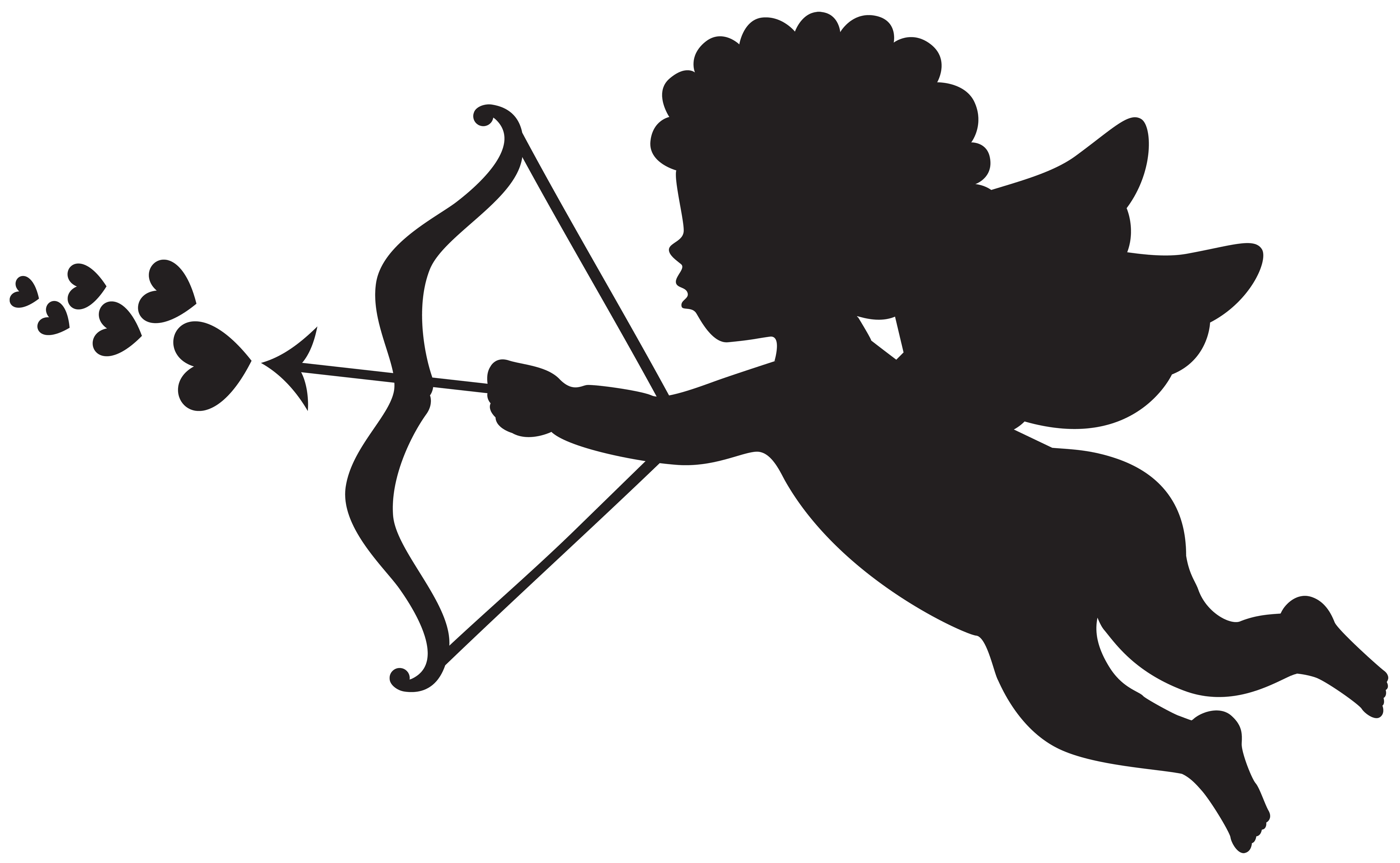 Cupid Silhouette PNG Clip Art | Gallery Yopriceville ...