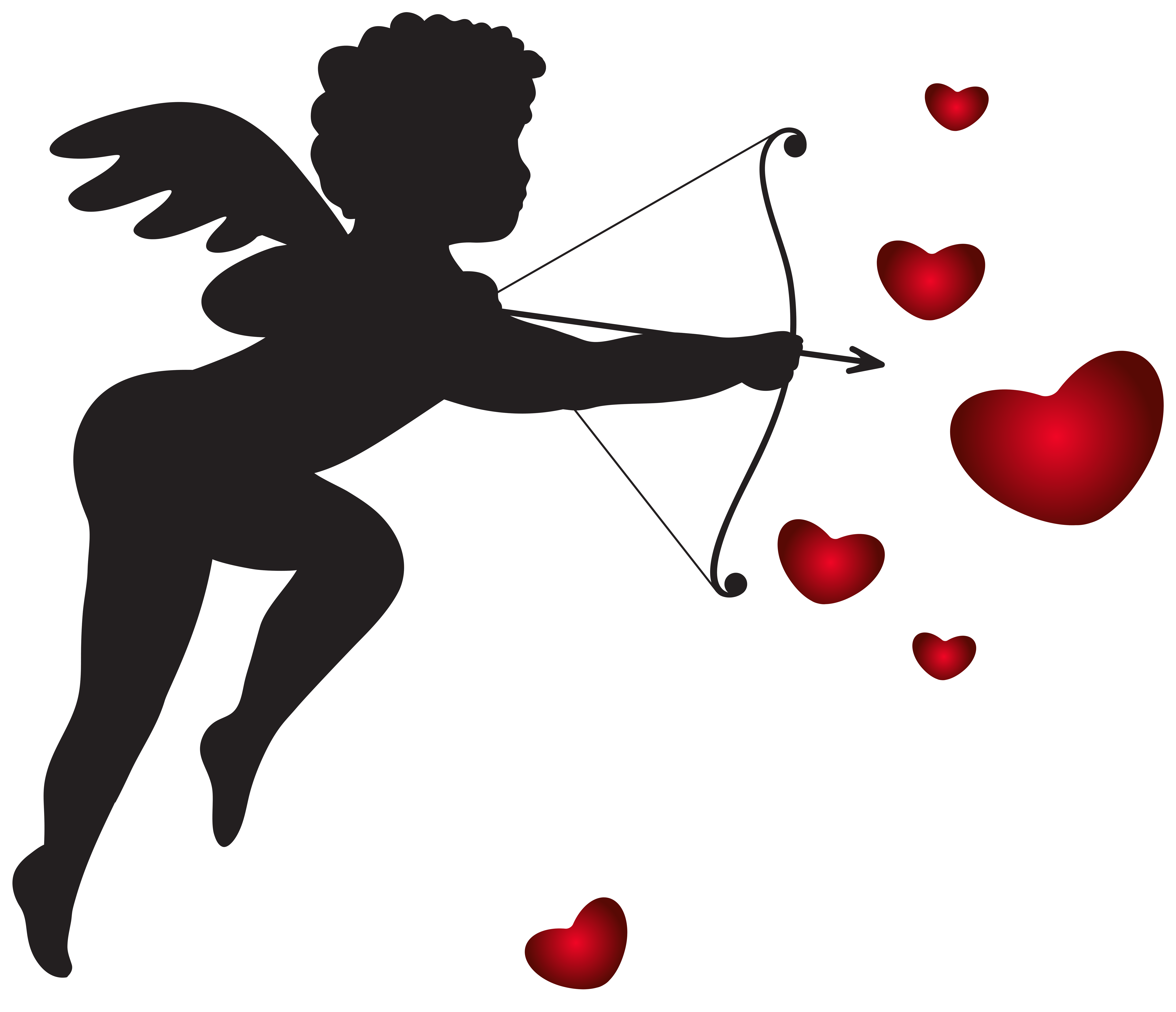 Cupid with Bow and Hearts Transparent PNG Clip Art Imag ...