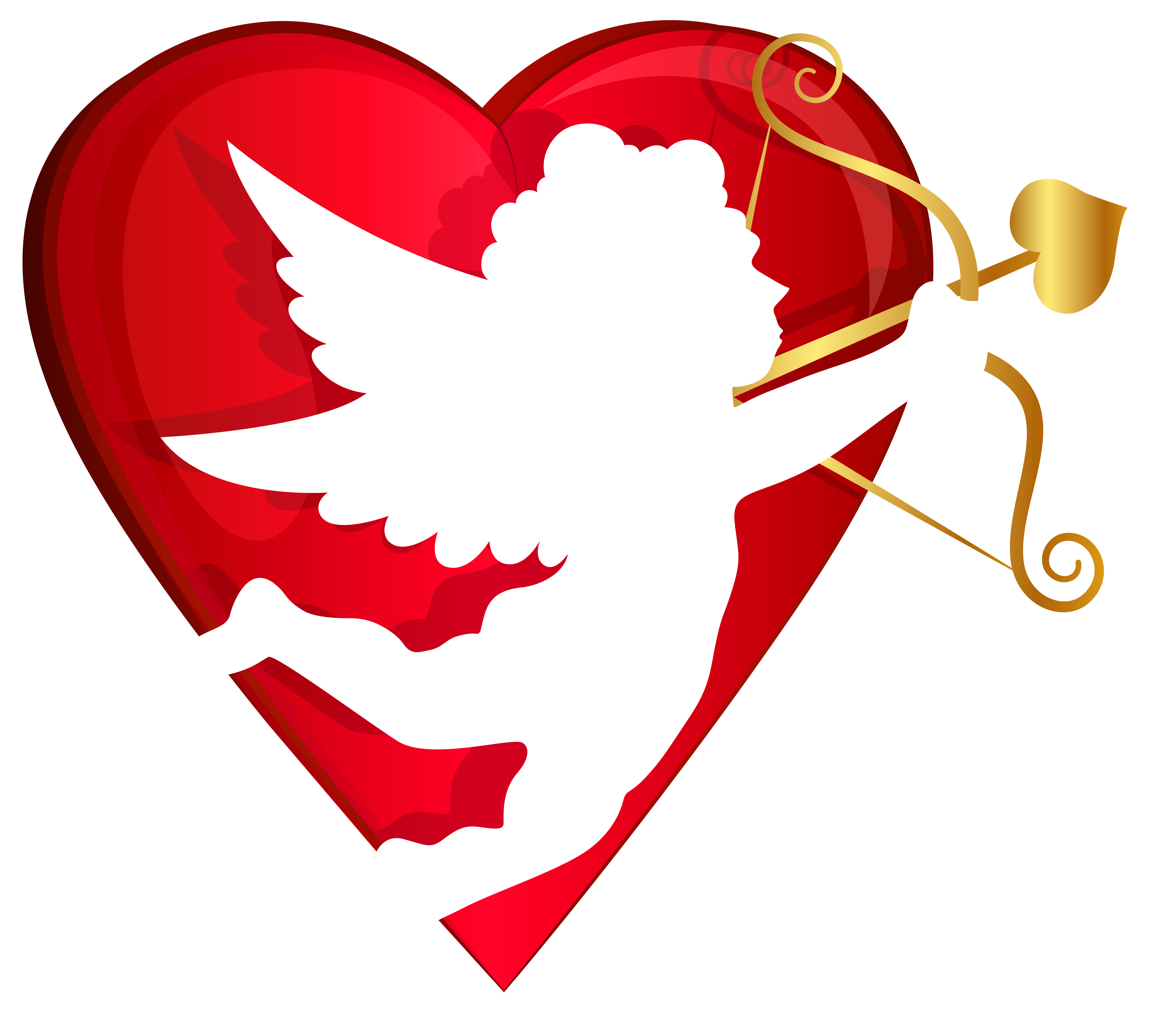 Red Heart and Cupid Transparent PNG Clip Art Image ...