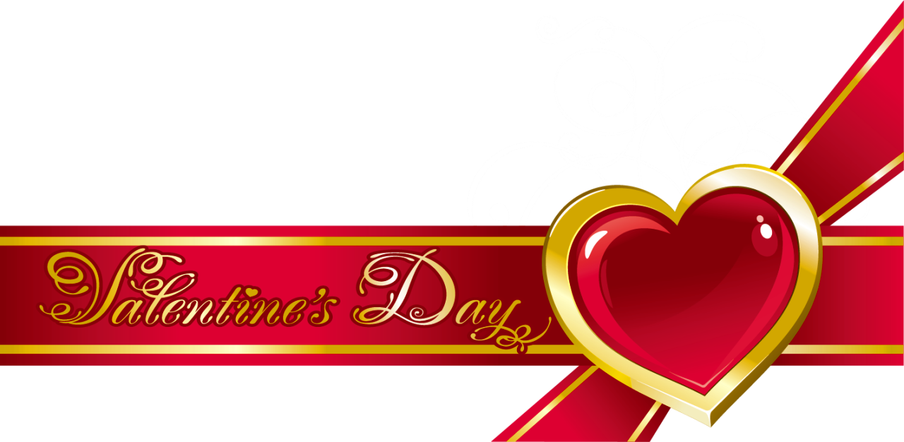 Red Valentine Decor with Bow and Heart PNG Picture ...