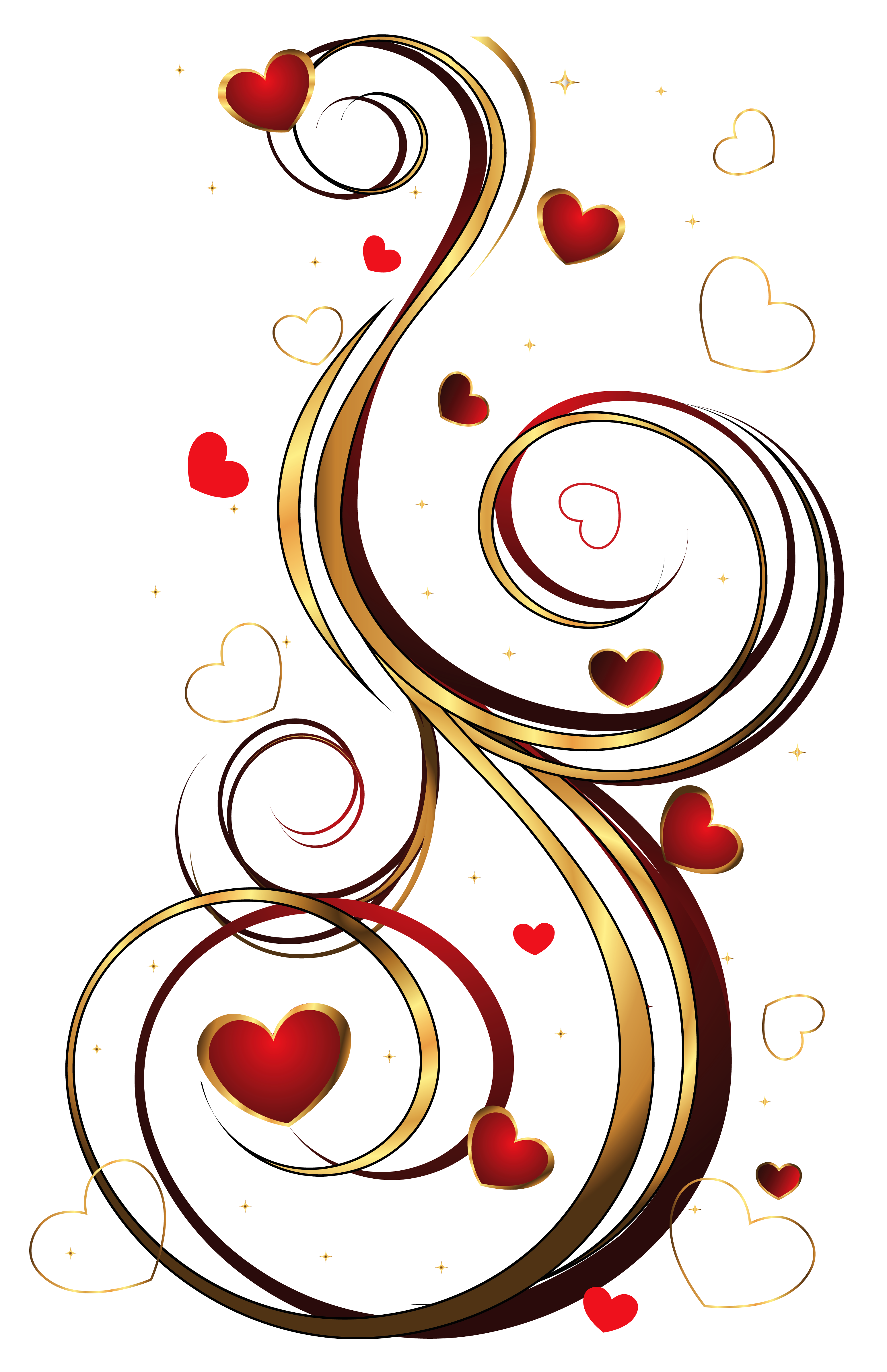 Transparent Red and Gold Hearts Ornament PNG Picture | Gallery