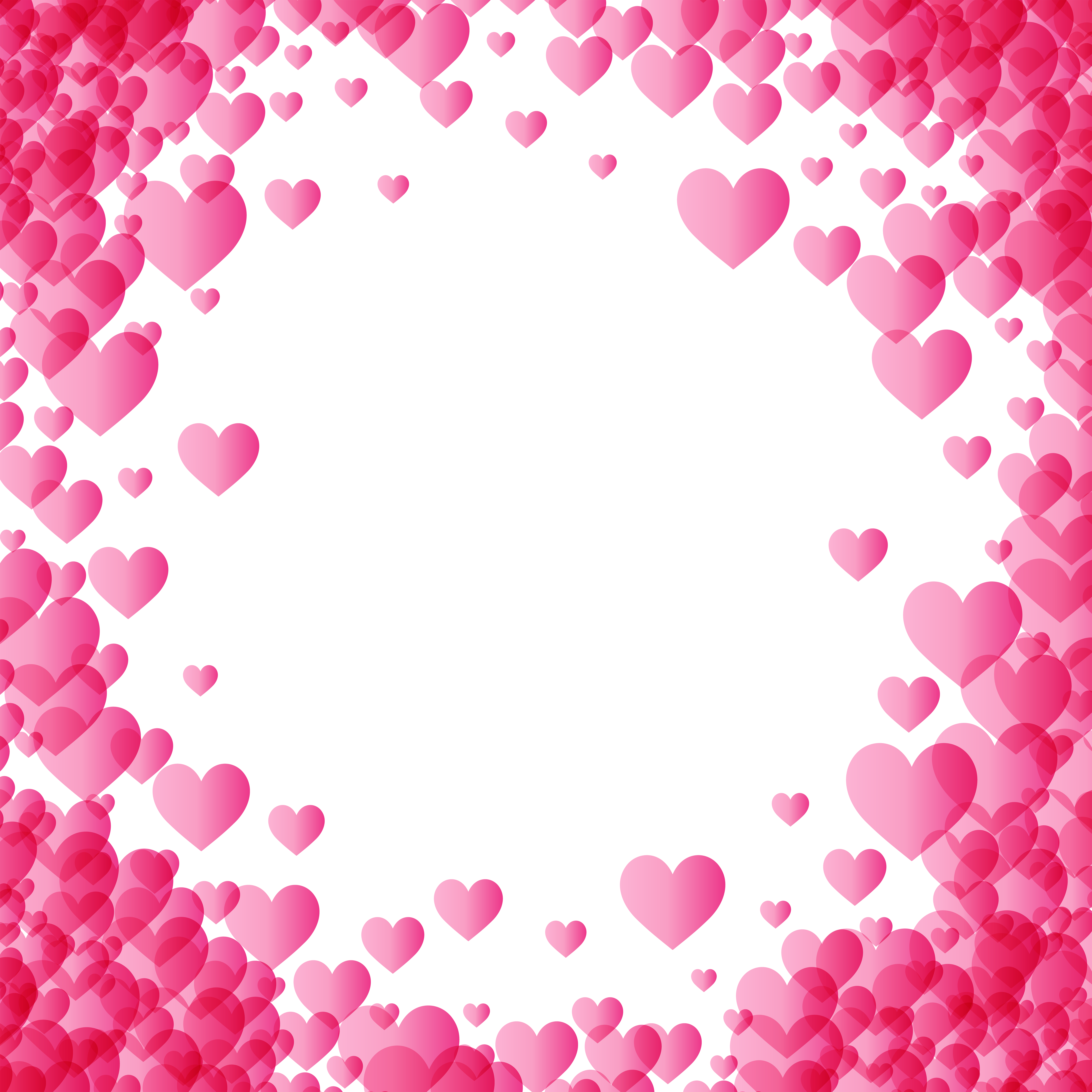 Valentine's Day Pink Heart Border Frame Transparent Image ...