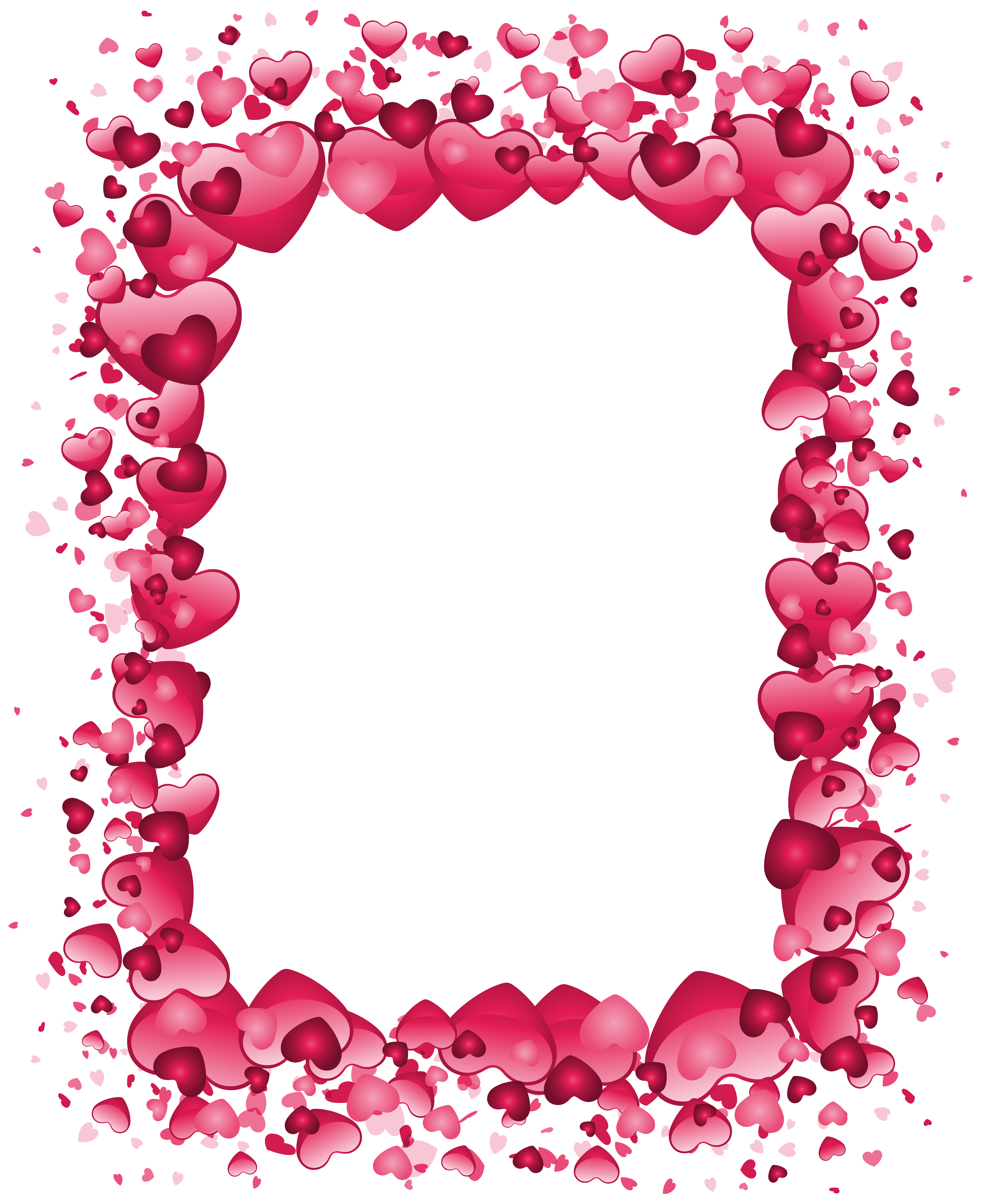 Valentine's Day Pink Heart Border Transparent PNG Clip Art ...