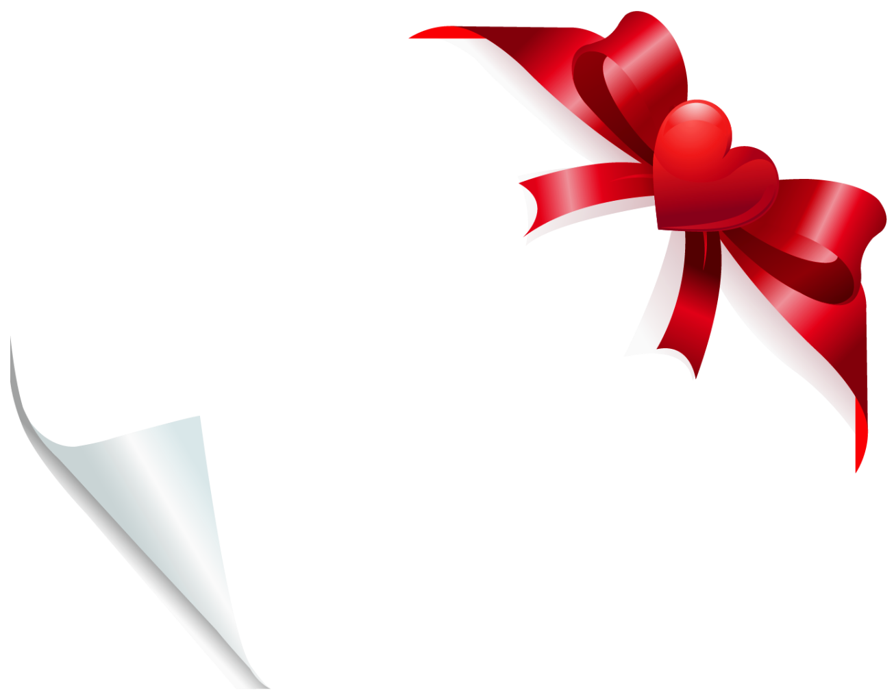 Valentine Heart Bow Decoration for Cards PNG Clipart ...