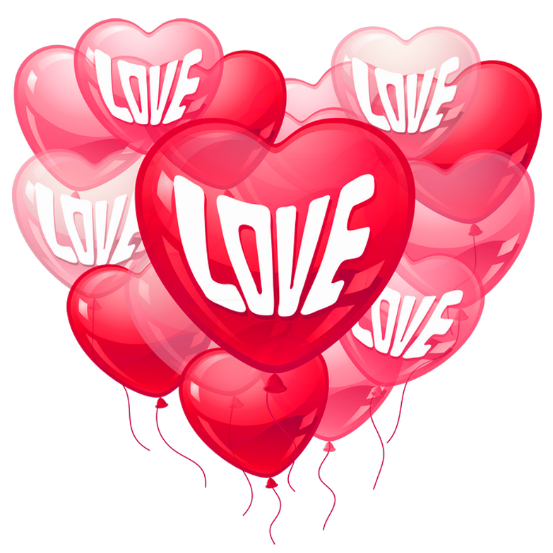 Valentines Day Pink Love Heart Baloons PNG Clipart Picture ...