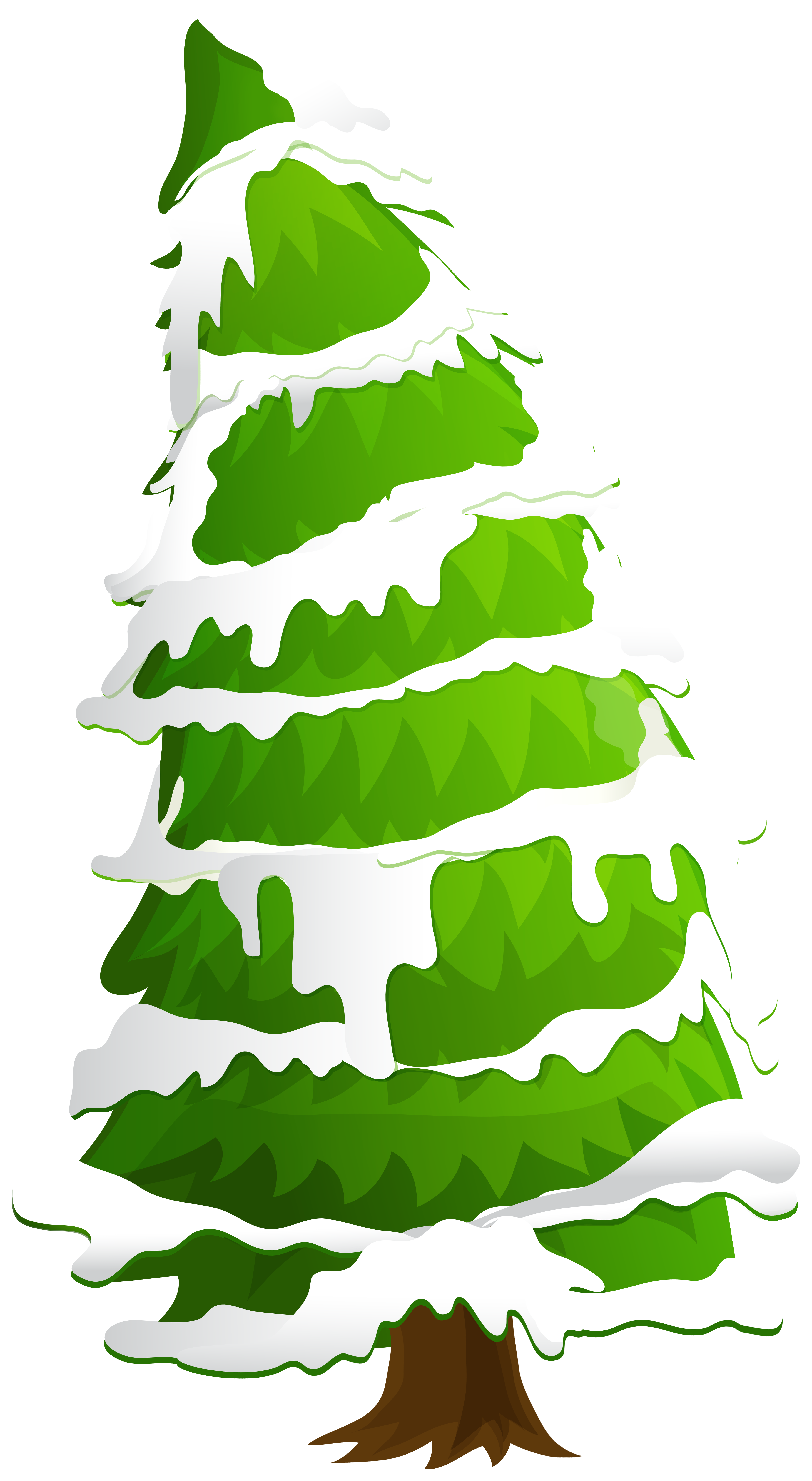 snowy christmas trees clip art