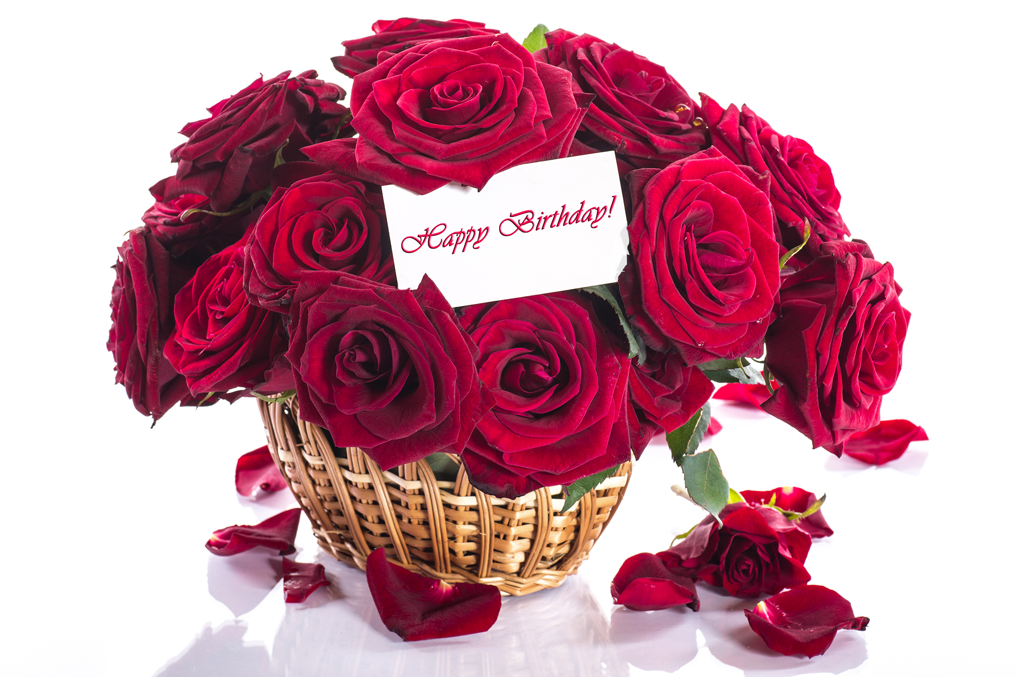 happy bday card with roses