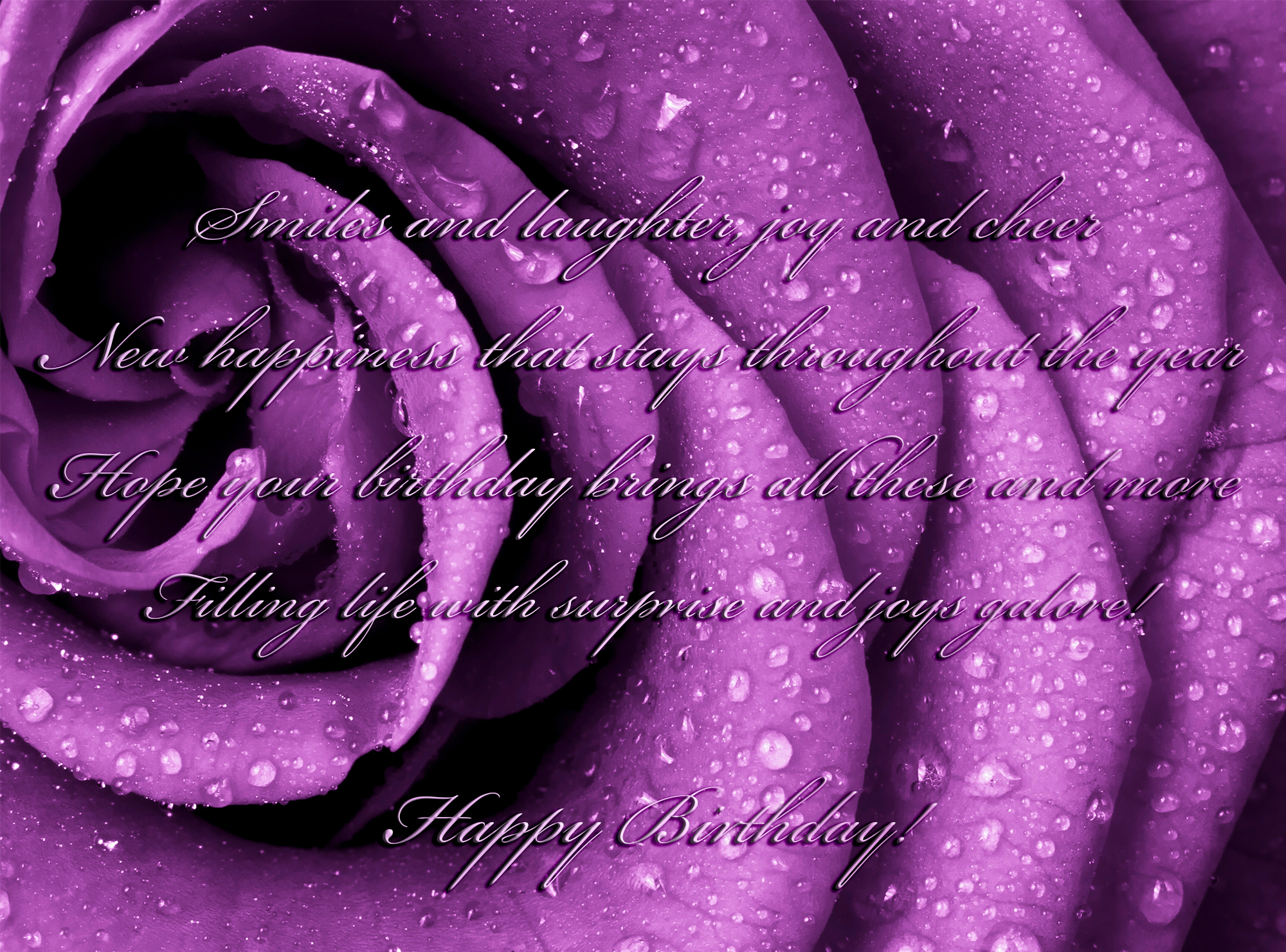 happy birthday purple flowers images