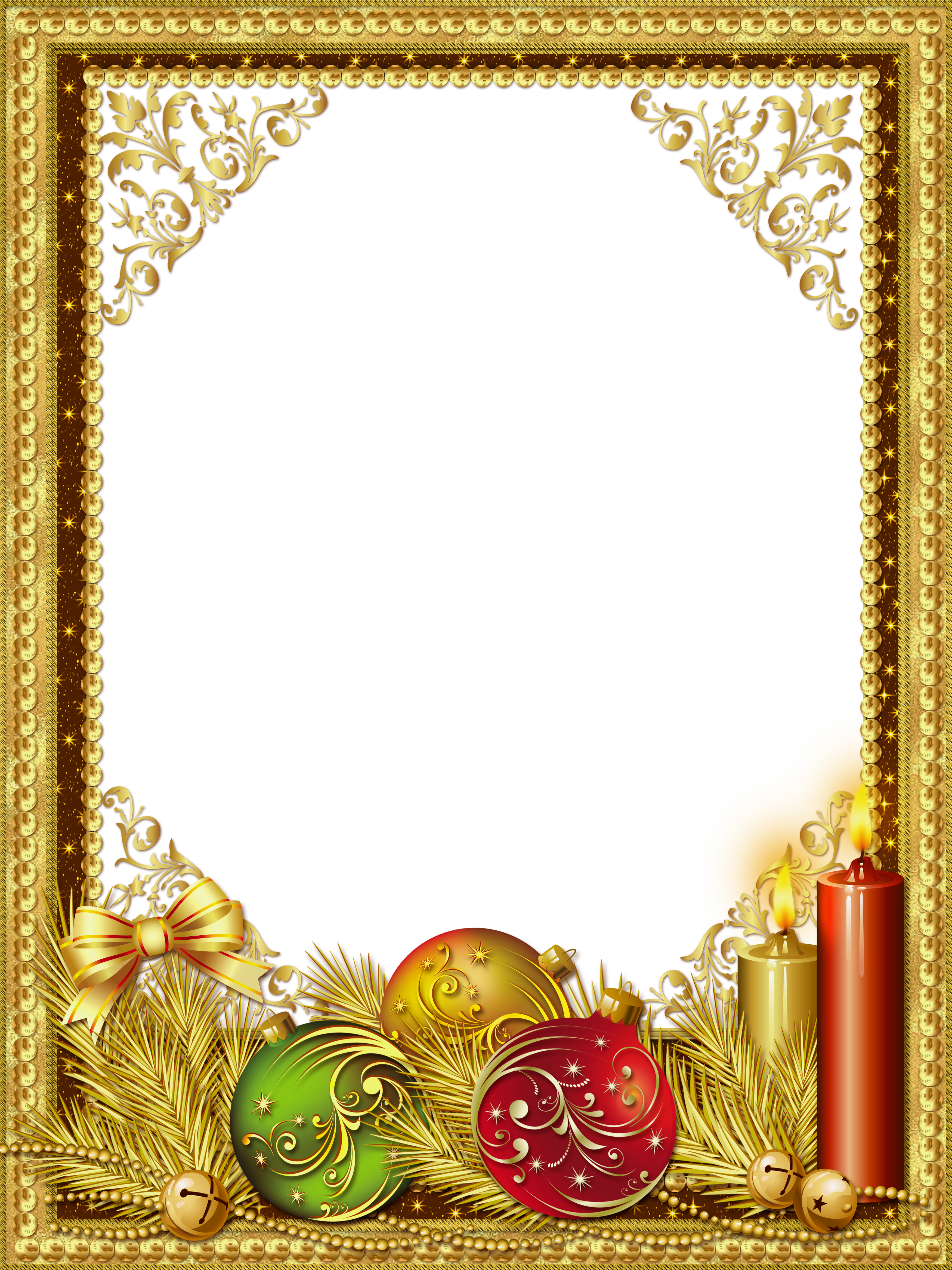 Beautiful Gold Christmas PNG Photo Frame | Gallery Yopriceville - High