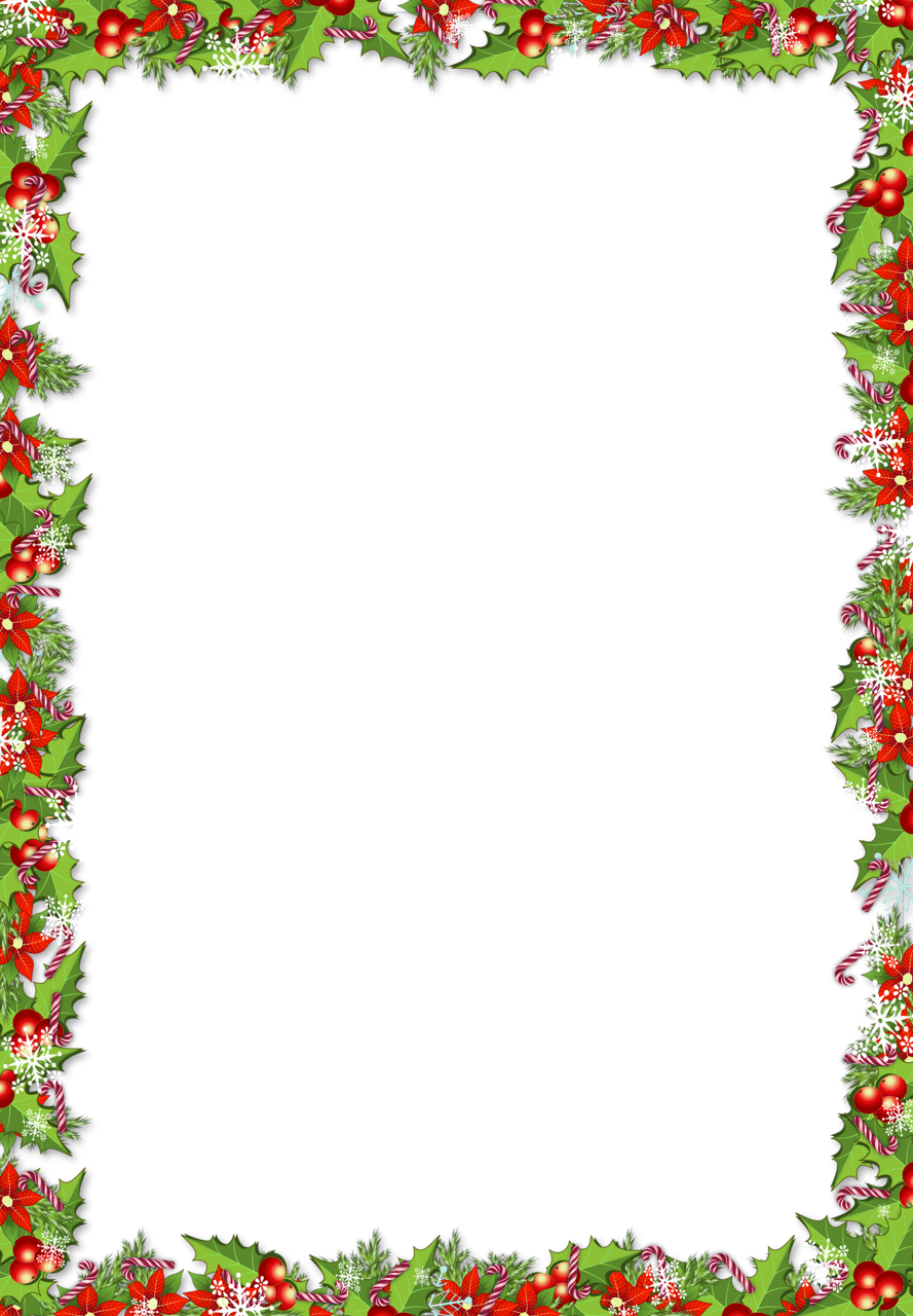 Christmas PNG Frame with Mistletoes  Gallery Yopriceville 