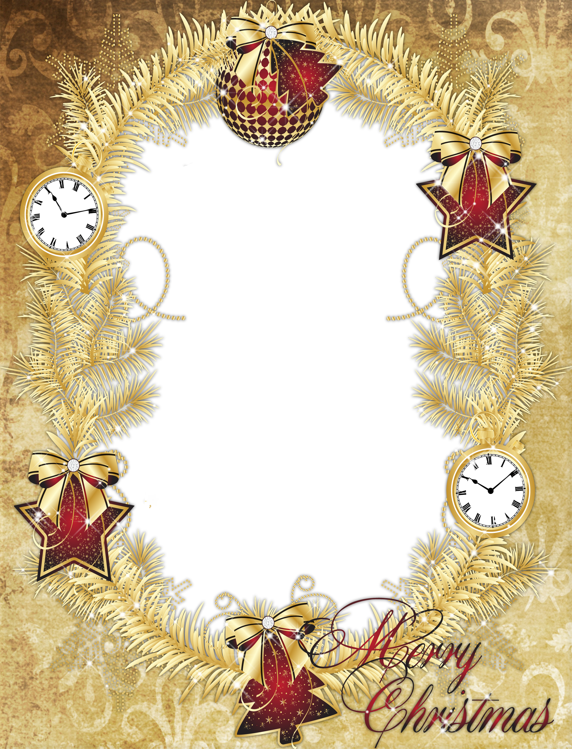 Gold Png Merry Christmas Photo Frame With Stars Gallery Yopriceville High Quality Images And Transparent Png Free Clipart