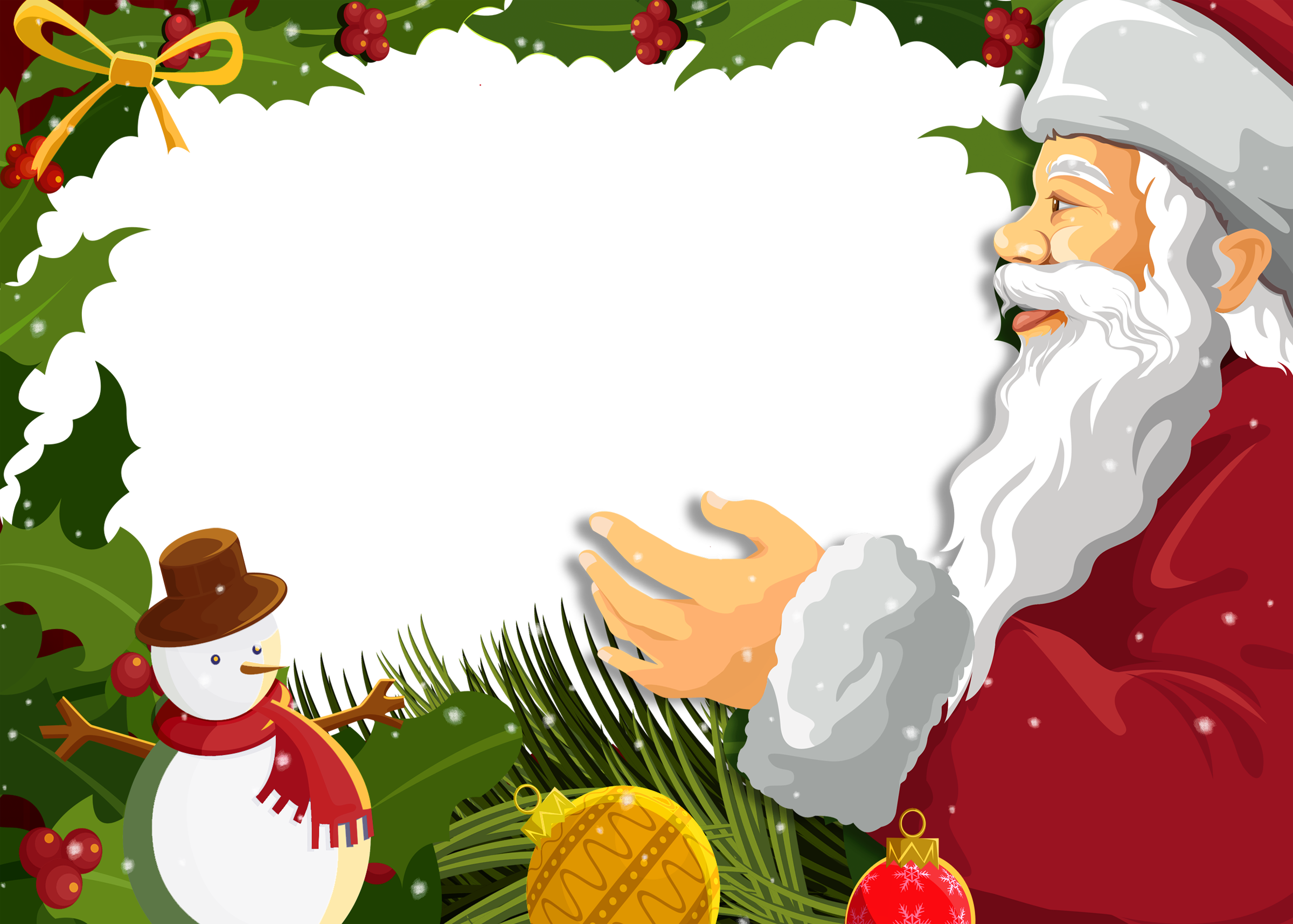 Transparent Png Christmas Photo Frame With Santa Claus Gallery