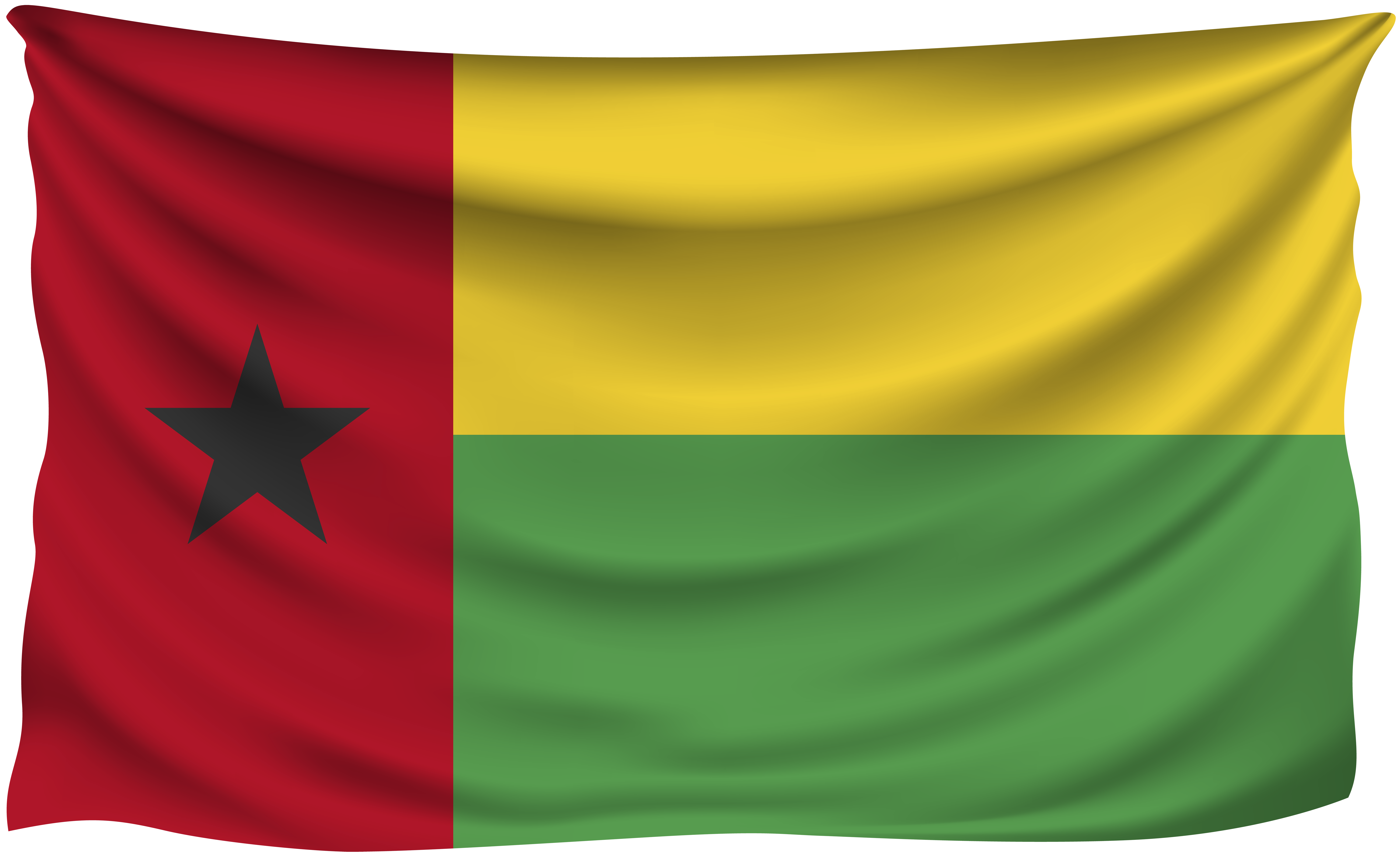 Guinea Bissau Wrinkled Flag | Gallery Yopriceville - High-Quality Free